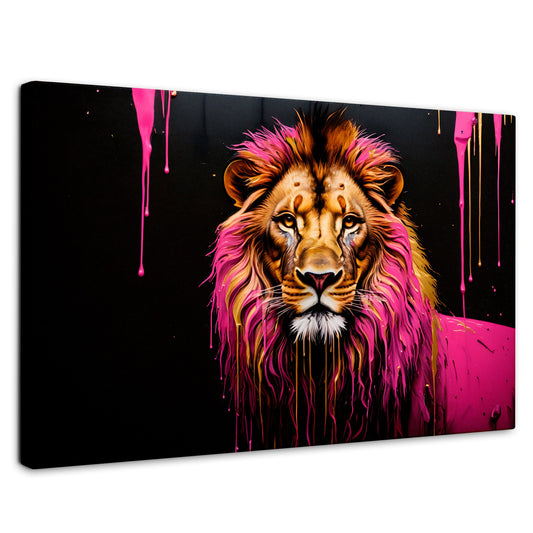 Cuadros Decorativos Canvas Revolution | Leon Rosa Vibrante | Rectangular | Portada