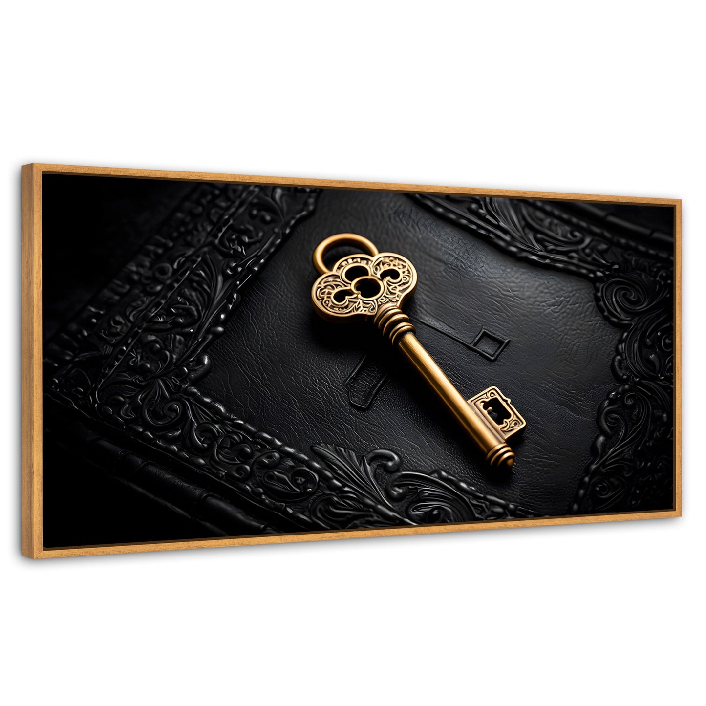 Cuadros Decorativos Canvas Revolution | Llave Dorada | Panoramico | Portada | Marco Negro
