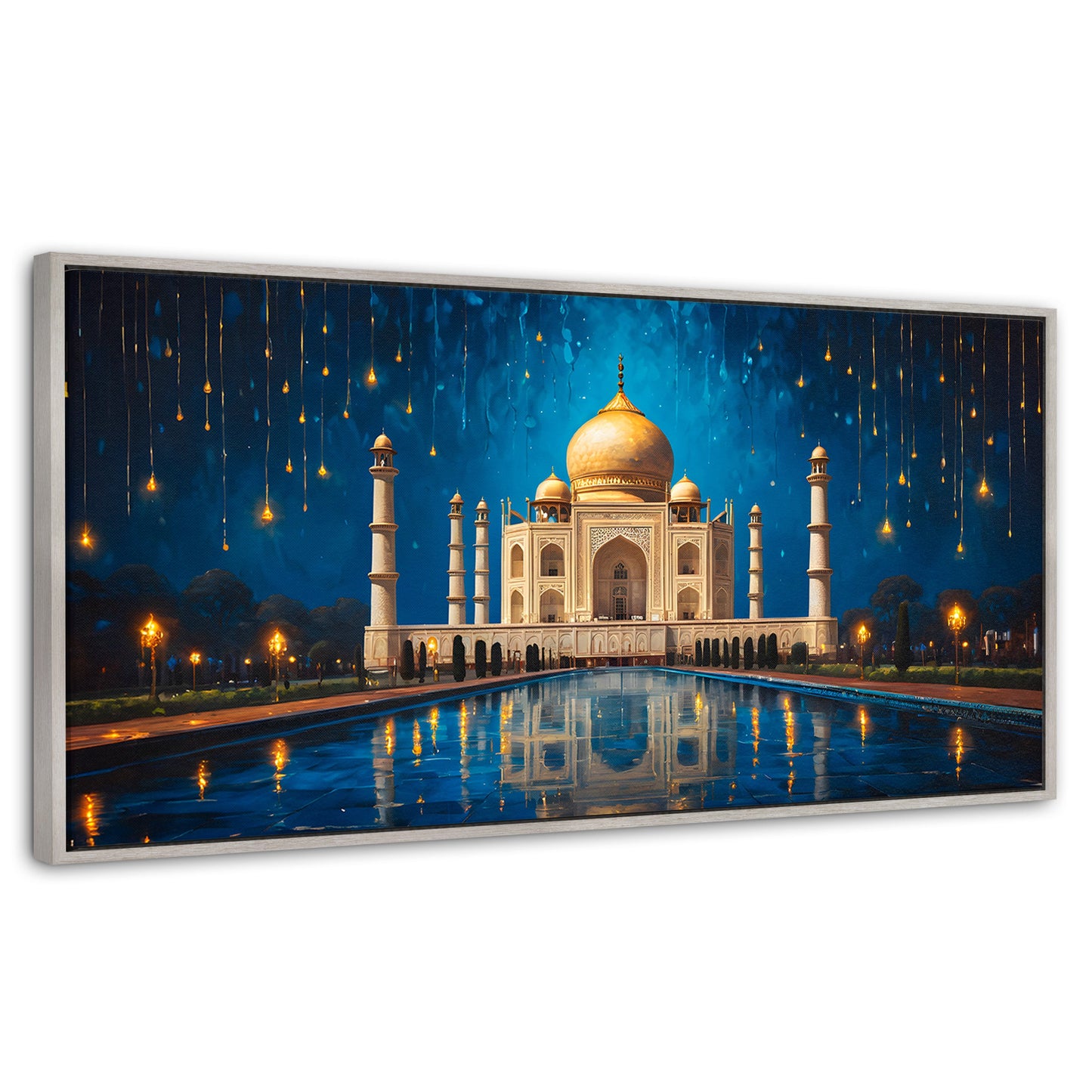 Cuadros Decorativos Canvas Revolution | Lluvia Taj Mahal | Panoramico | Portada