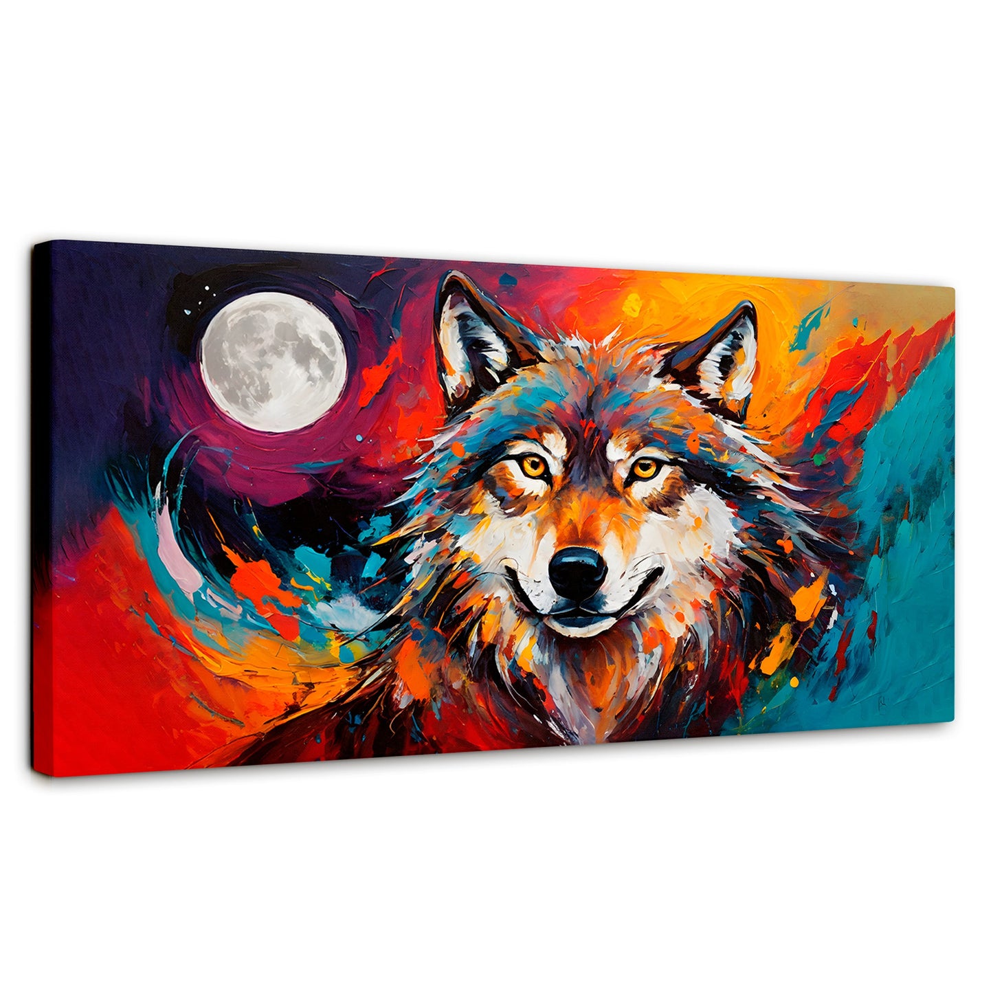 Cuadros Decorativos Canvas Revolution | Lobo Luna Llena | Panoramico | Portada