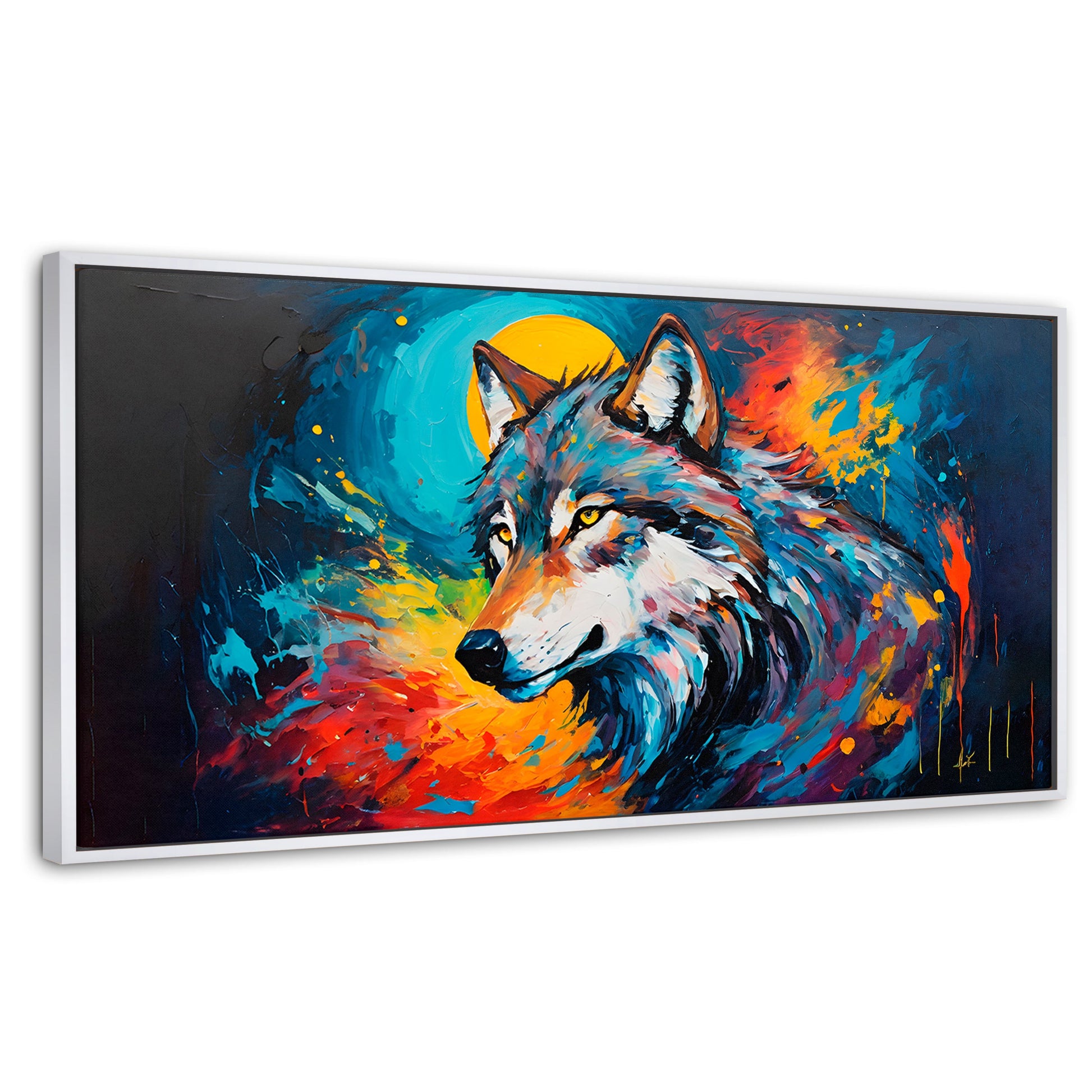 Cuadros Decorativos Canvas Revolution | lobo-splash-color | Panoramico | Portada