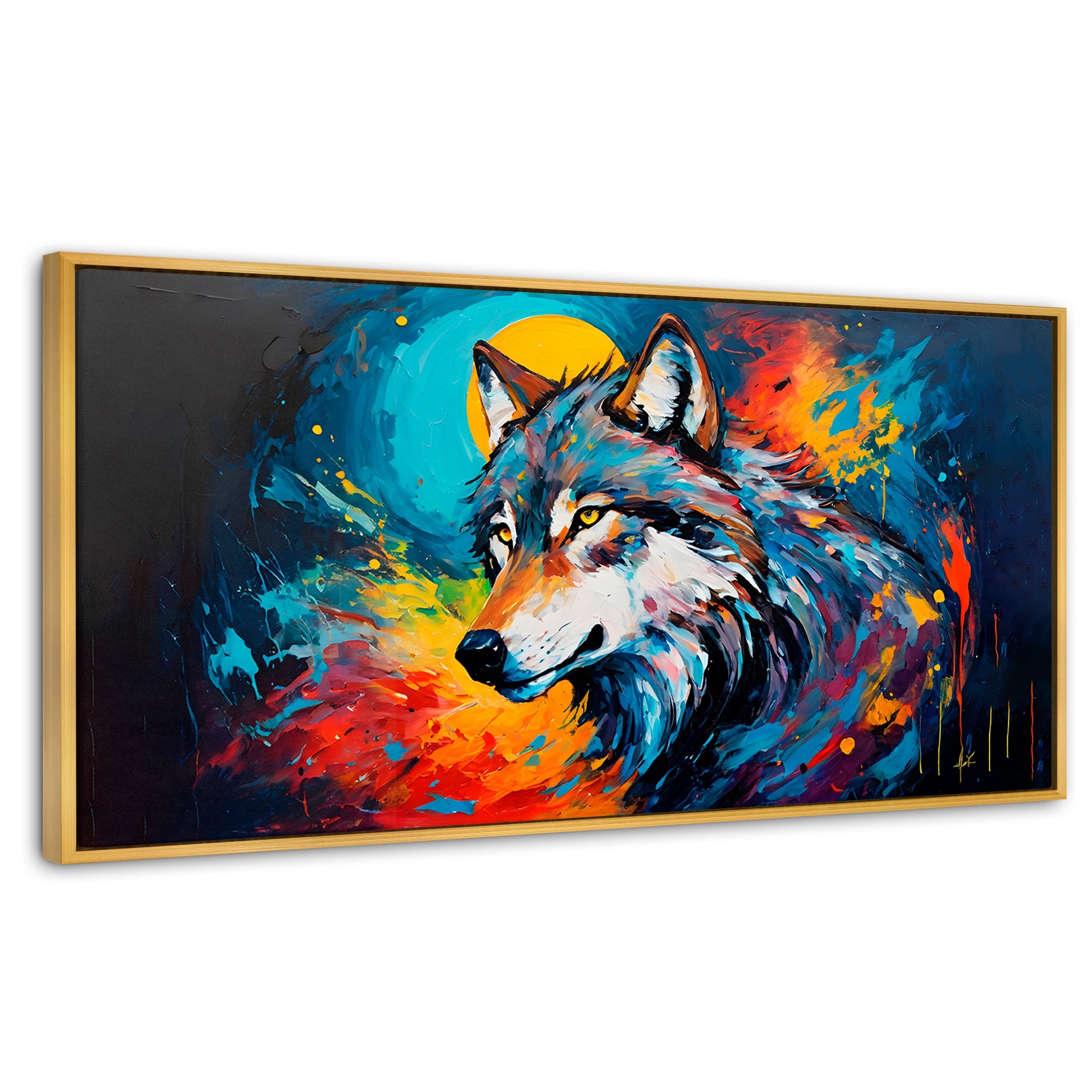 Cuadros Decorativos Canvas Revolution | lobo-splash-color | Panoramico | Portada