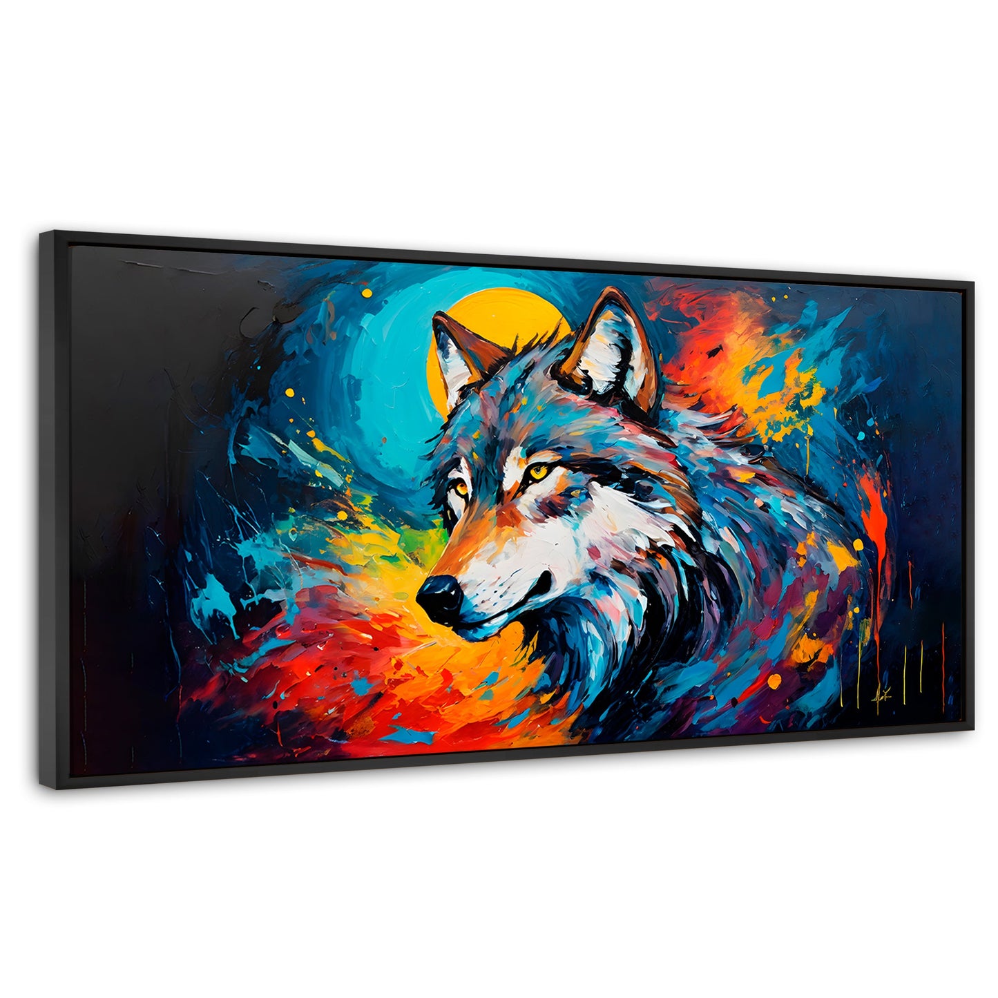 Cuadros Decorativos Canvas Revolution | lobo-splash-color | Panoramico | Portada
