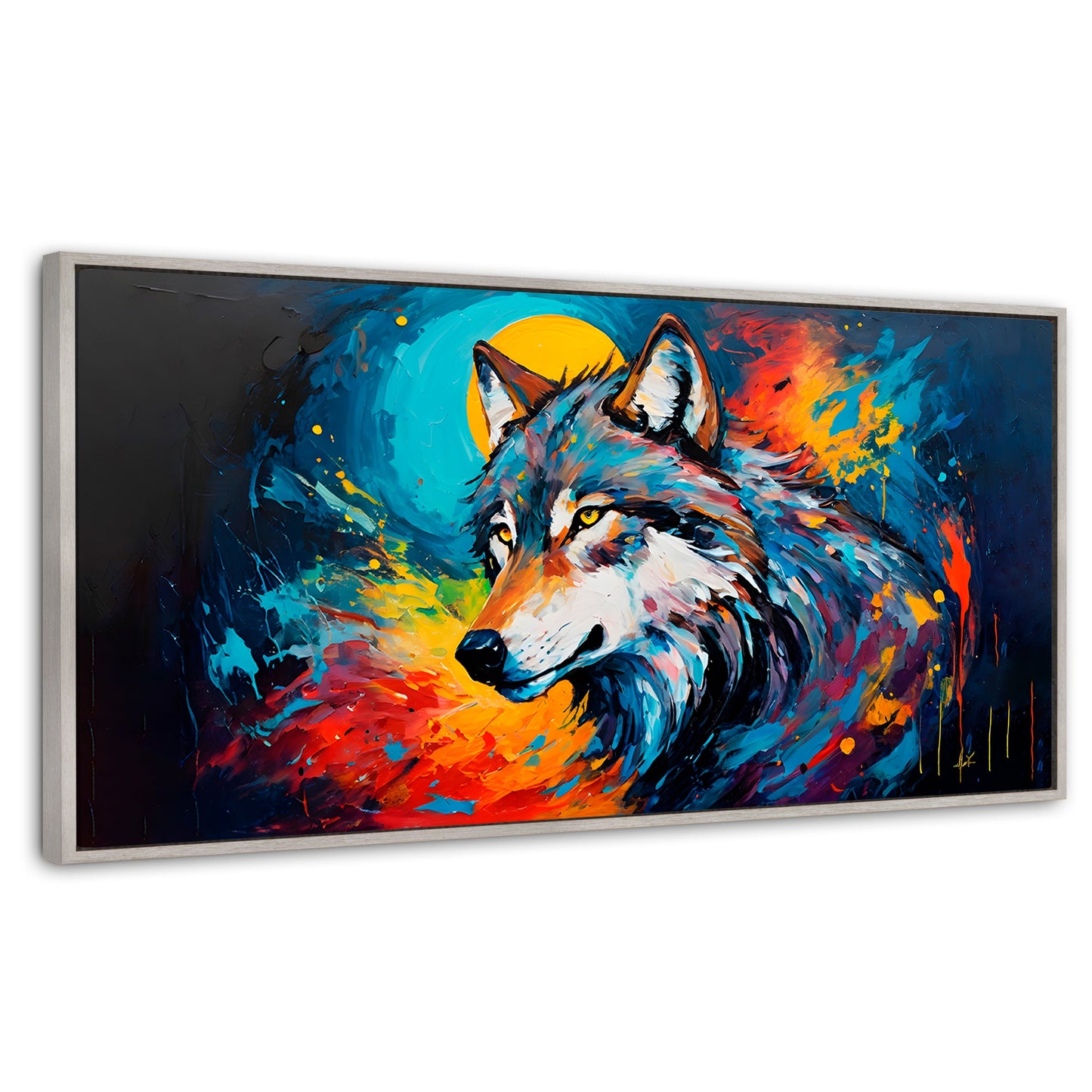 Cuadros Decorativos Canvas Revolution | lobo-splash-color | Panoramico | Portada