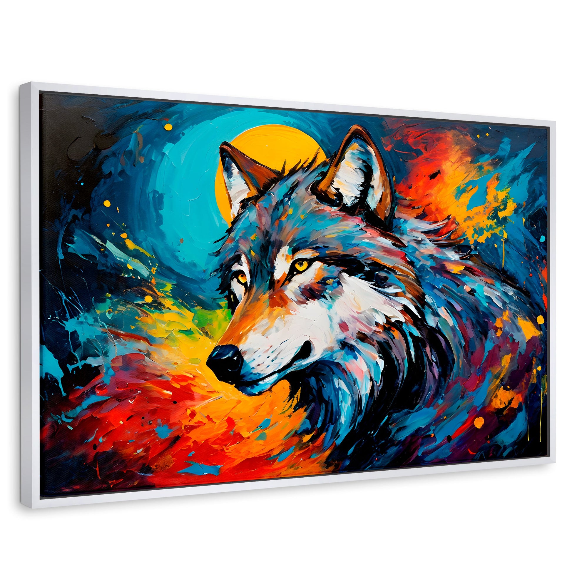 Cuadros Decorativos Canvas Revolution | lobo-splash-color | Rectangular | Portada
