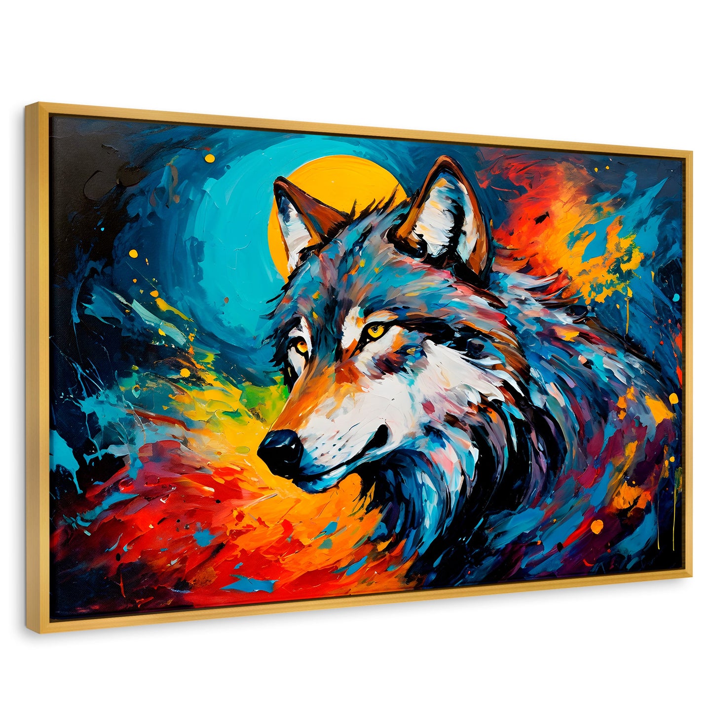 Cuadros Decorativos Canvas Revolution | lobo-splash-color | Rectangular | Portada