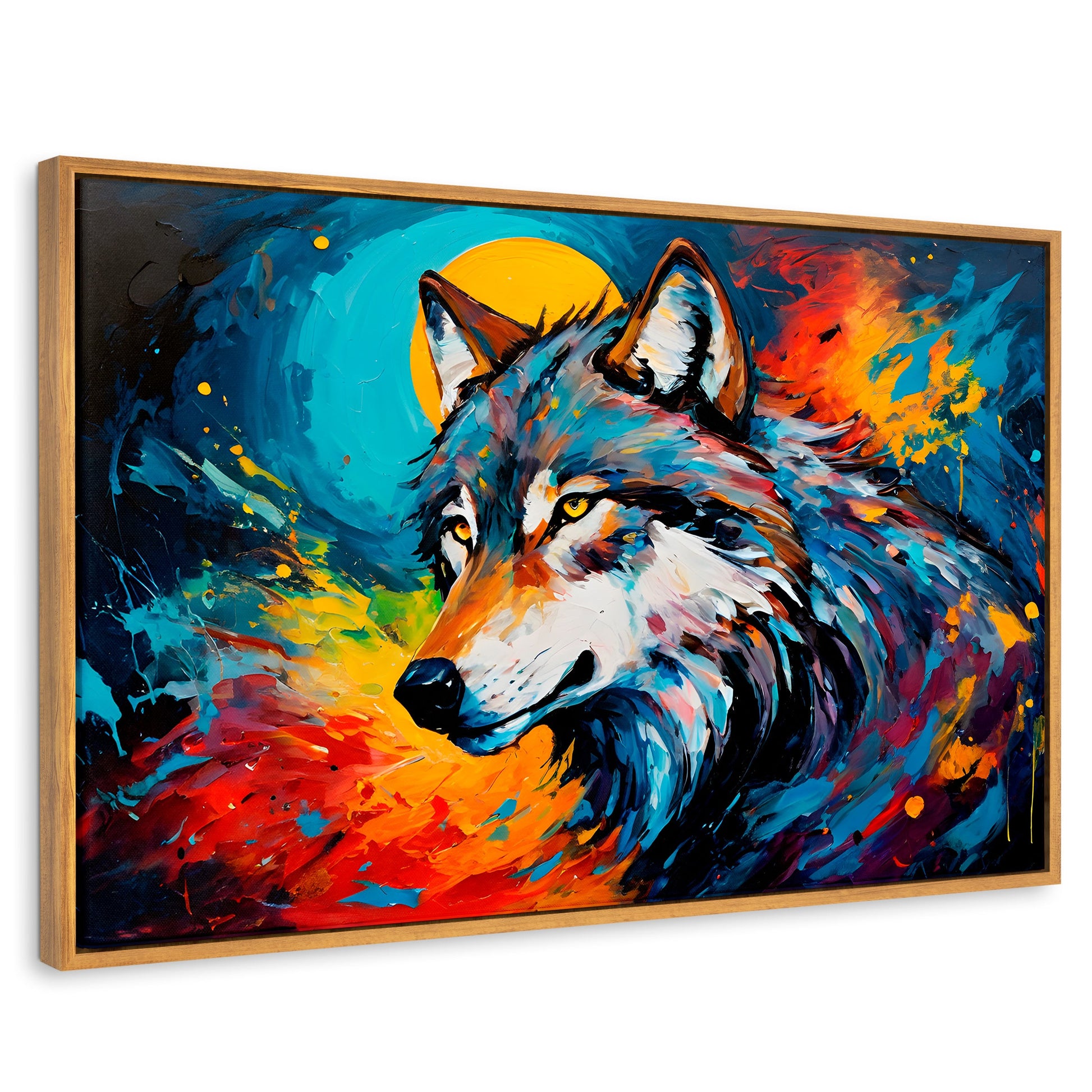 Cuadros Decorativos Canvas Revolution | lobo-splash-color | Rectangular | Portada