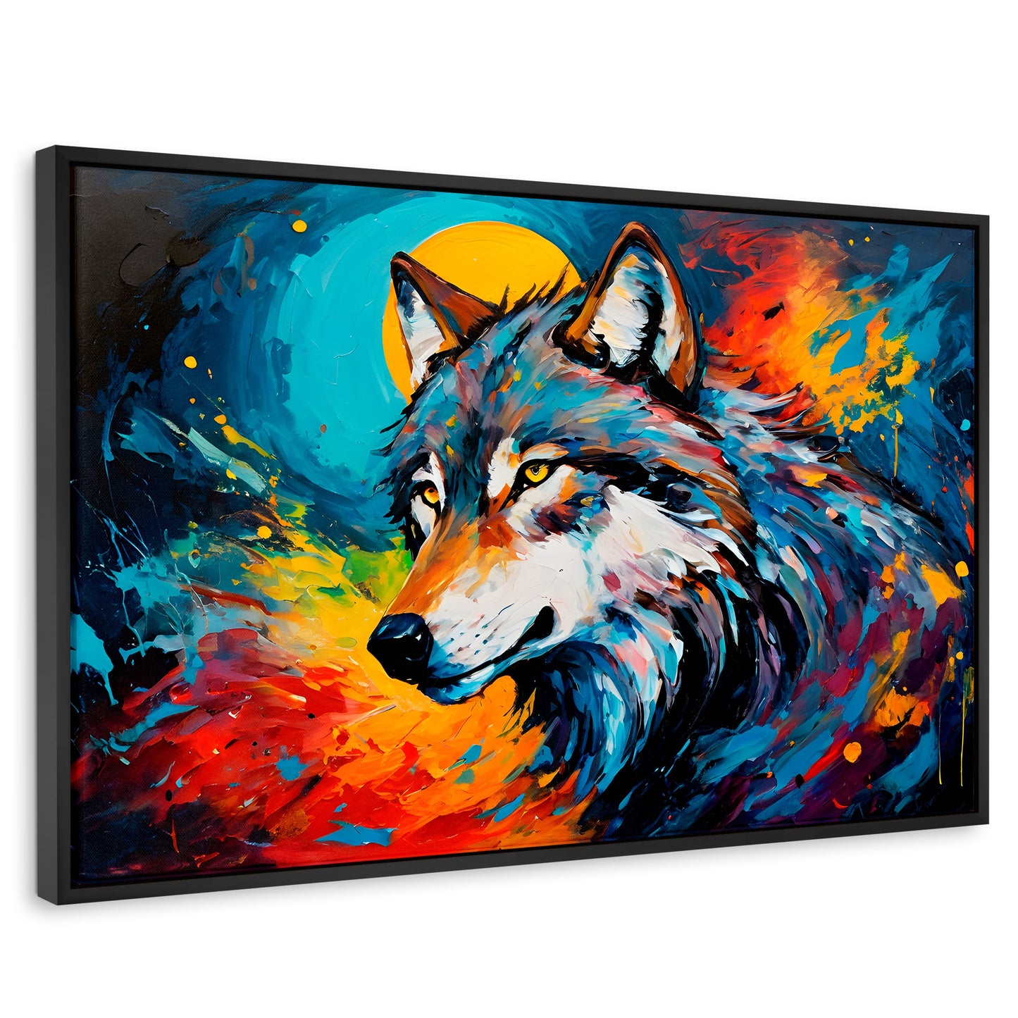 Cuadros Decorativos Canvas Revolution | lobo-splash-color | Rectangular | Portada