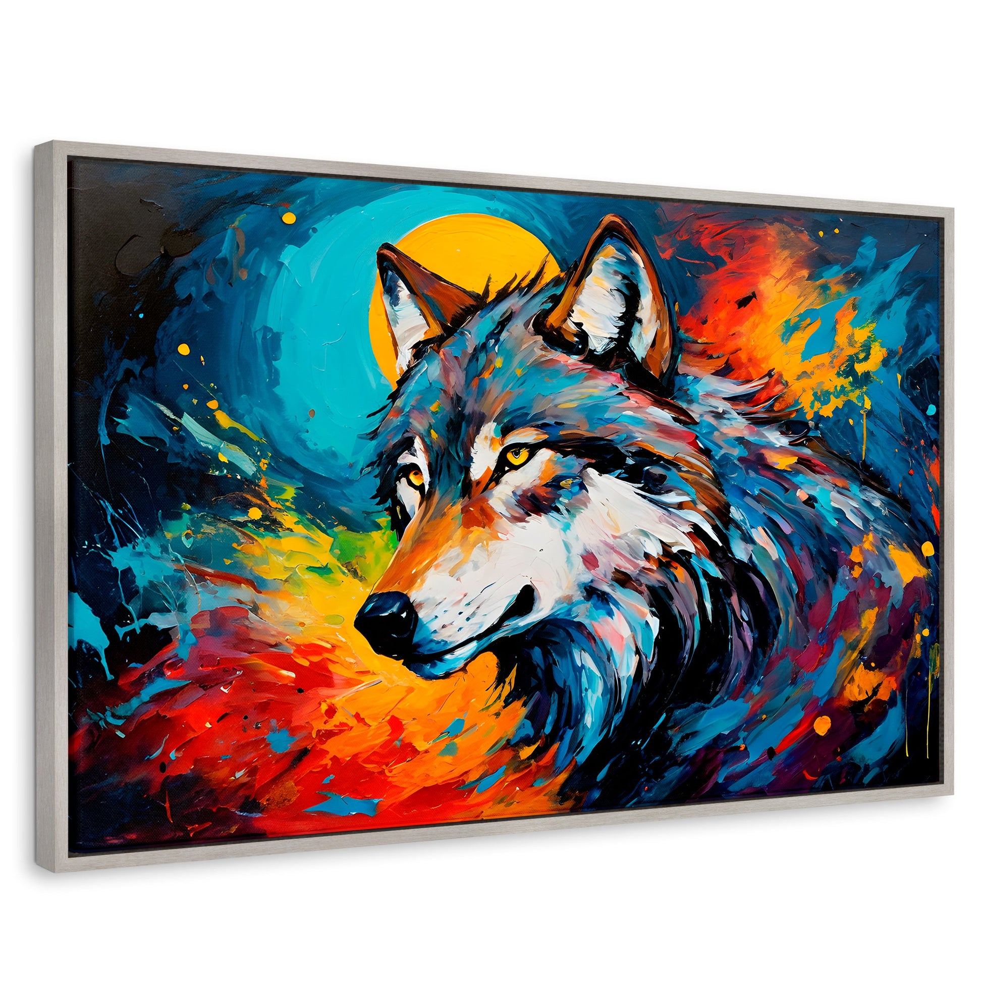 Cuadros Decorativos Canvas Revolution | lobo-splash-color | Rectangular | Portada