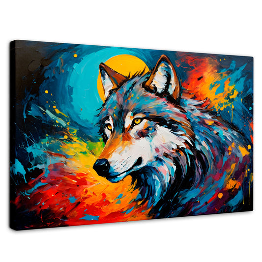 Cuadros Decorativos Canvas Revolution | lobo-splash-color | Rectangular | Portada