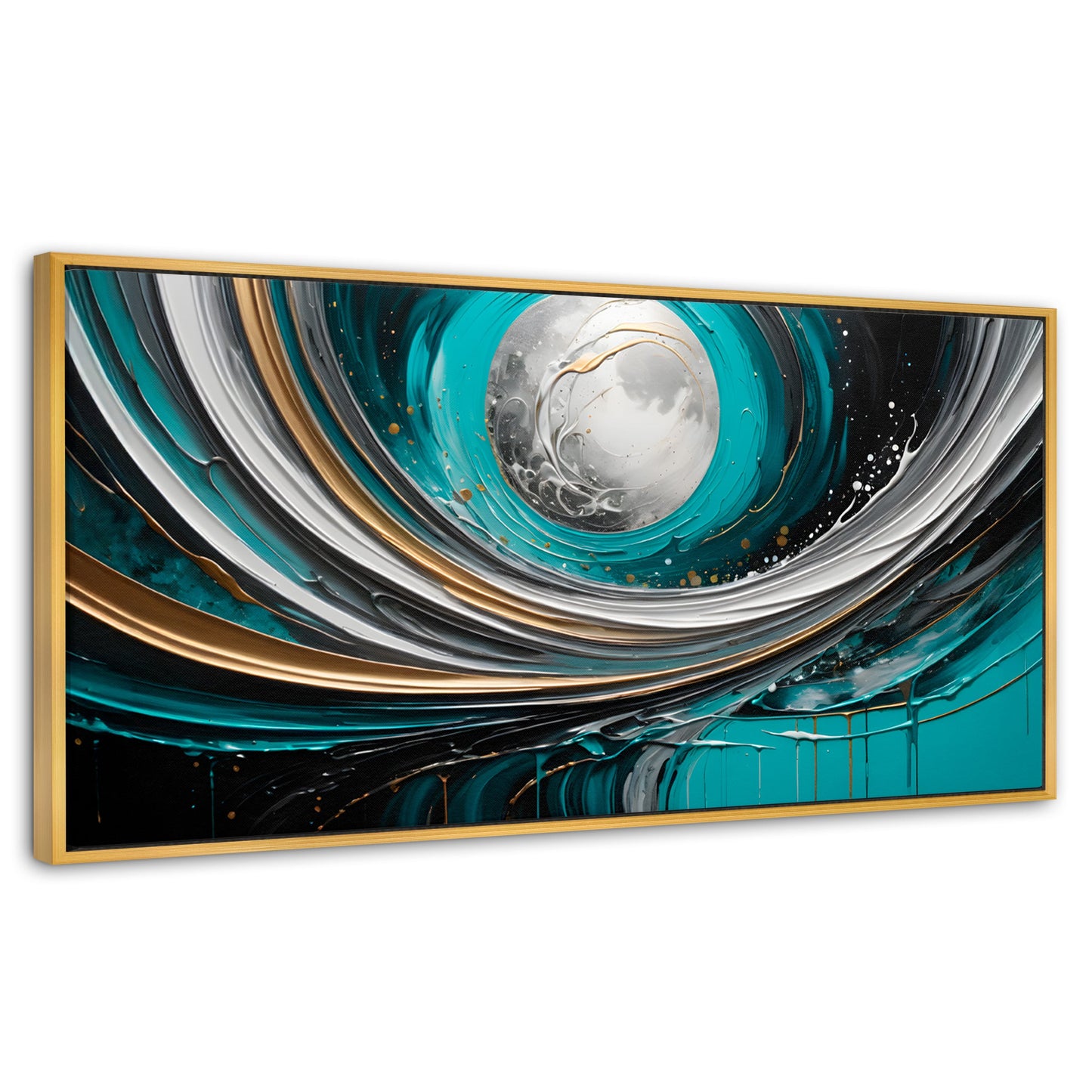 Cuadros Decorativos Canvas Revolution | Luna Abstracto Gold | Panoramico | Portada