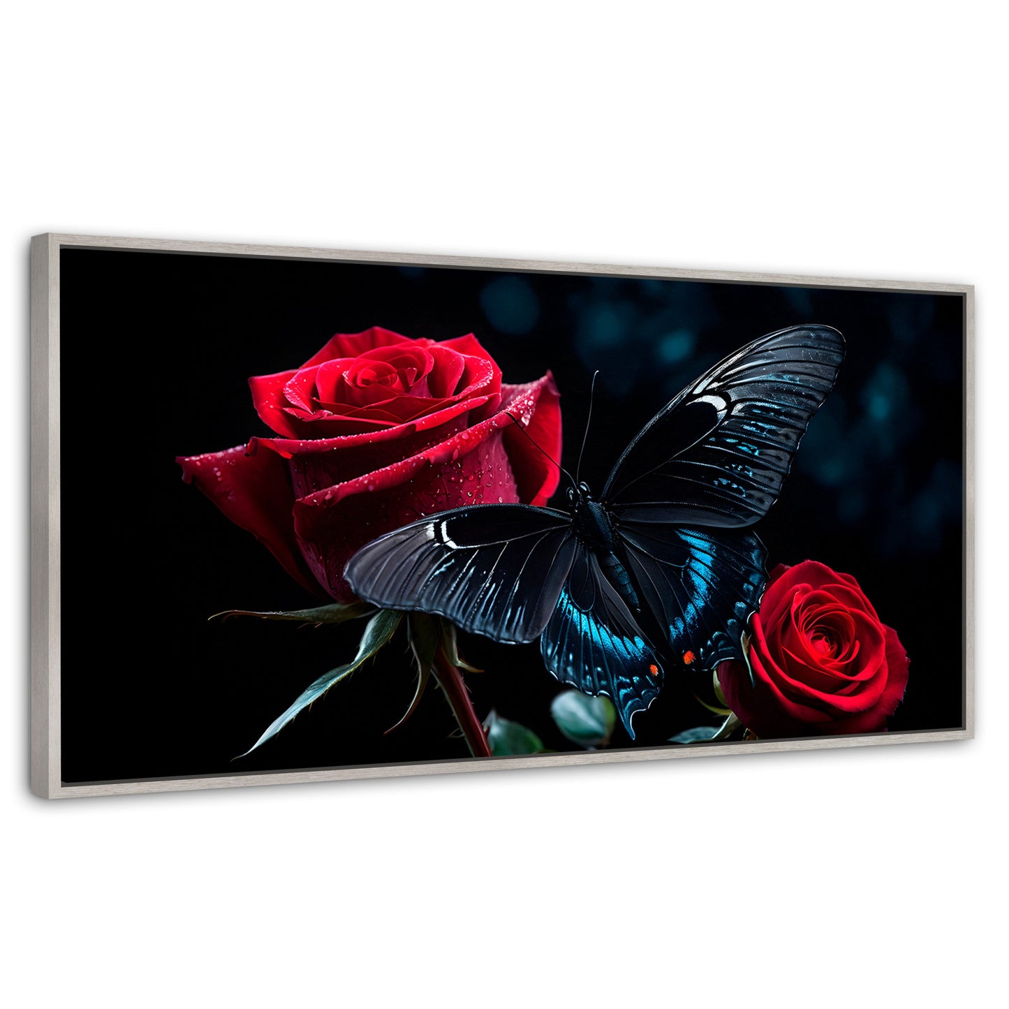 Cuadros Decorativos Canvas Revolution | Mariposa Nocturna | Panoramico | Portada | Marco Blanco