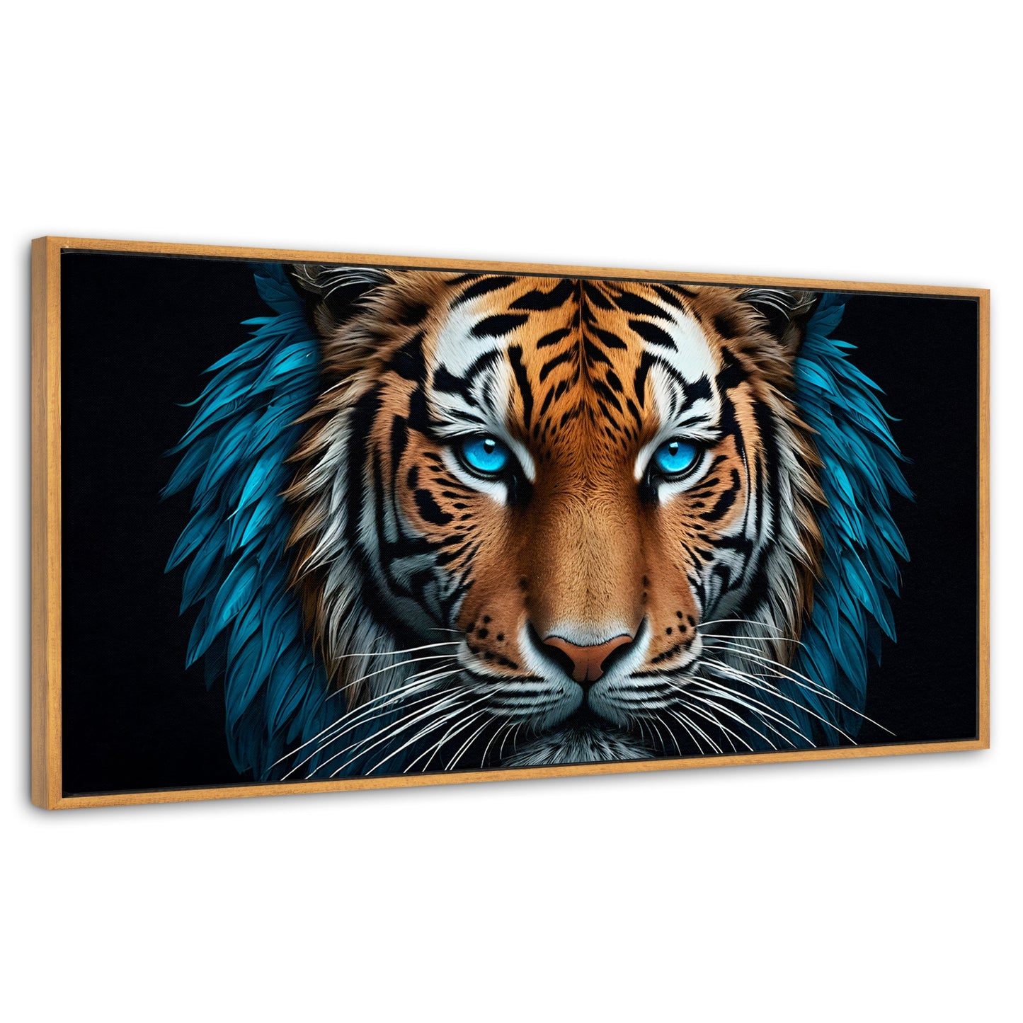 Cuadros Decorativos Canvas Revolution | Mirada Azul Salvaje | Panoramico | Portada | Marco Madera