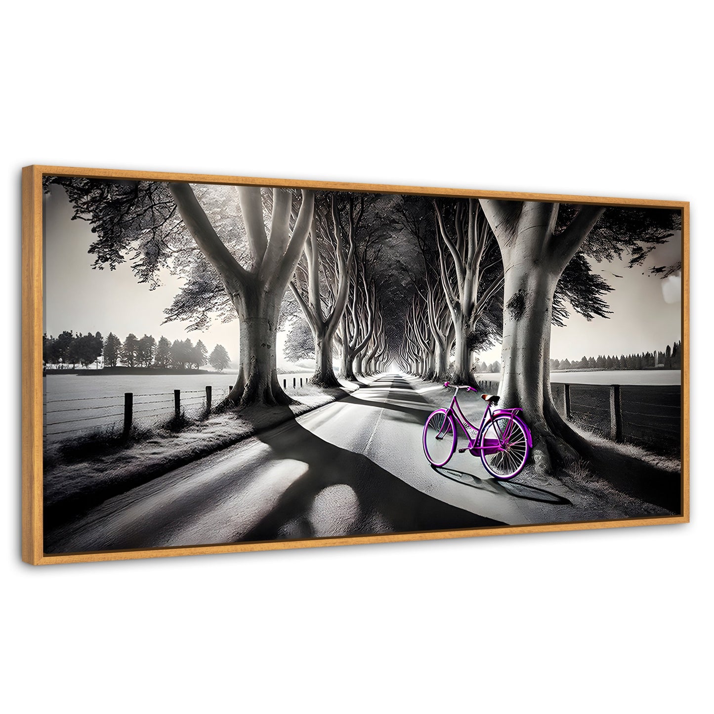 Cuadros Decorativos Canvas Revolution | Morado Natural | Panoramico | Portada | Marco Negro