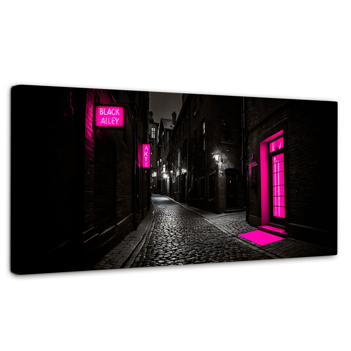 Cuadros Decorativos Canvas Revolution | Neon En La Noche | Panoramico | Portada | Marco SinMarco