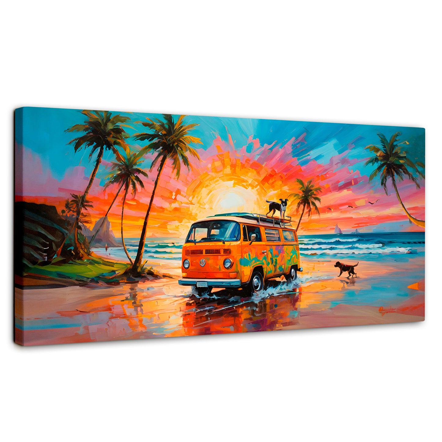 Cuadros Decorativos Canvas Revolution | Perros Playeros | Panoramico | Portada | Marco SinMarco