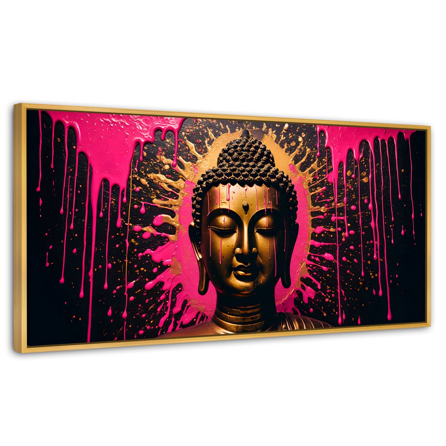 Cuadros Decorativos Canvas Revolution | Reflejos Oro Rosa | Panoramico | Portada | Marco Madera