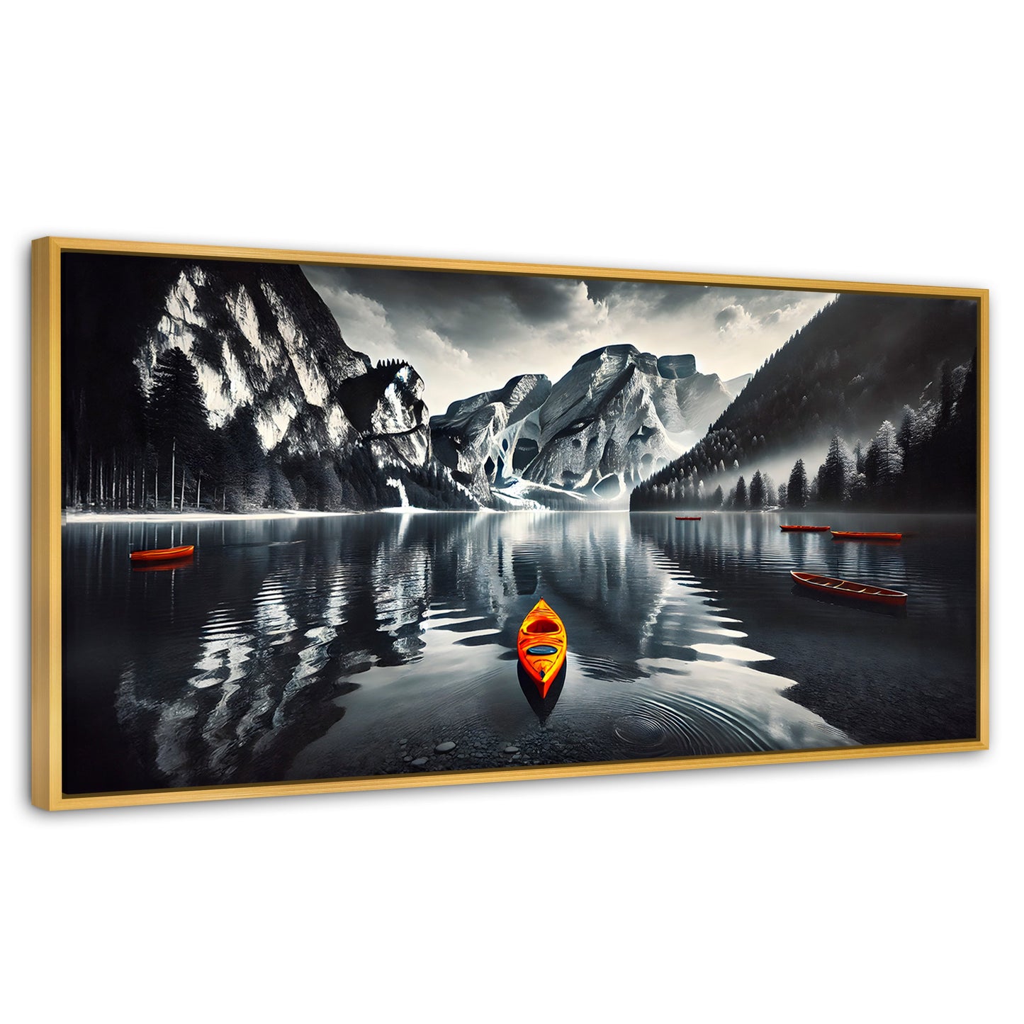 Cuadros Decorativos Canvas Revolution | Remando Al Sol | Panoramico | Portada | Marco Madera