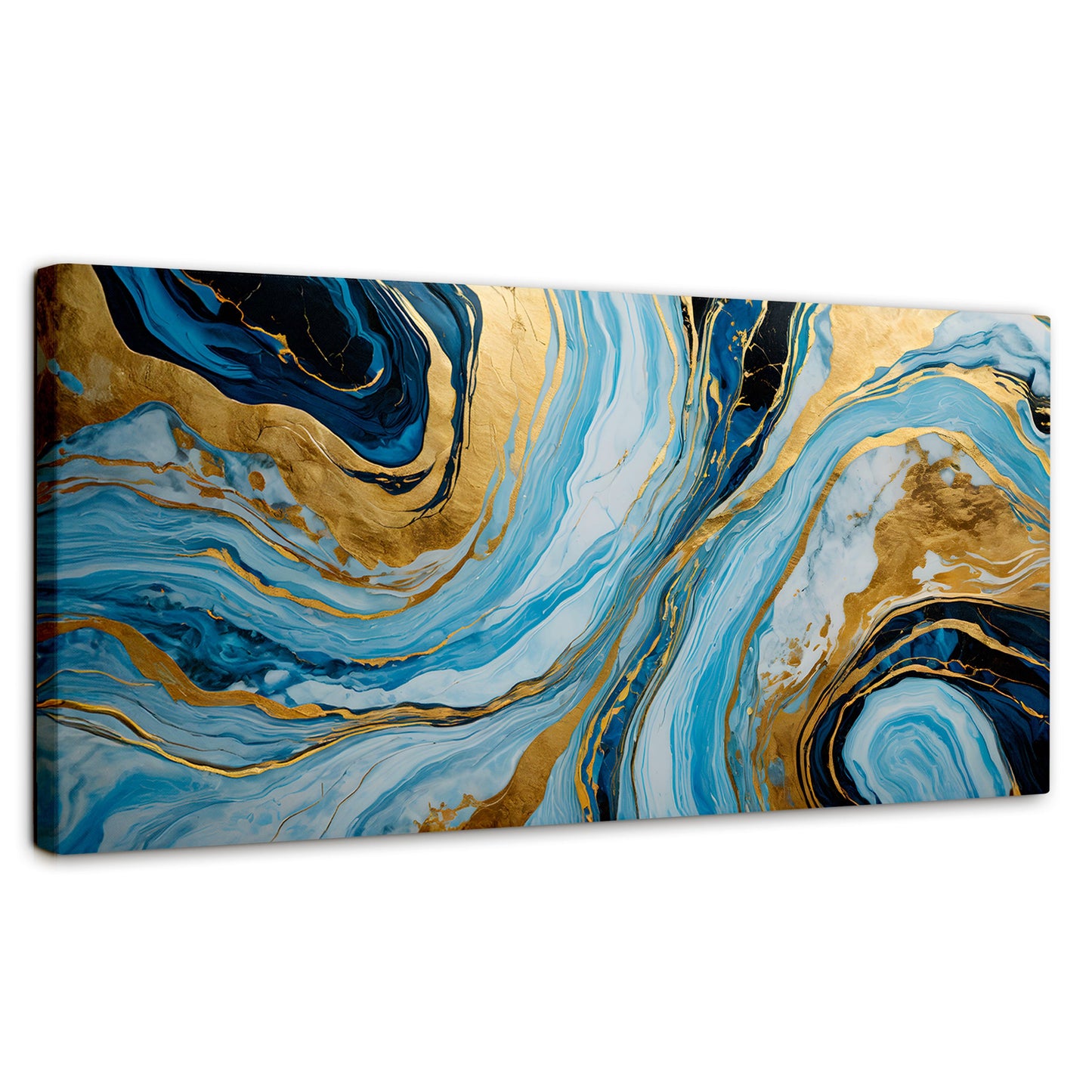 Cuadros Decorativos Canvas Revolution | Remolinos Dorados | Panoramico | Portada | Marco SinMarco