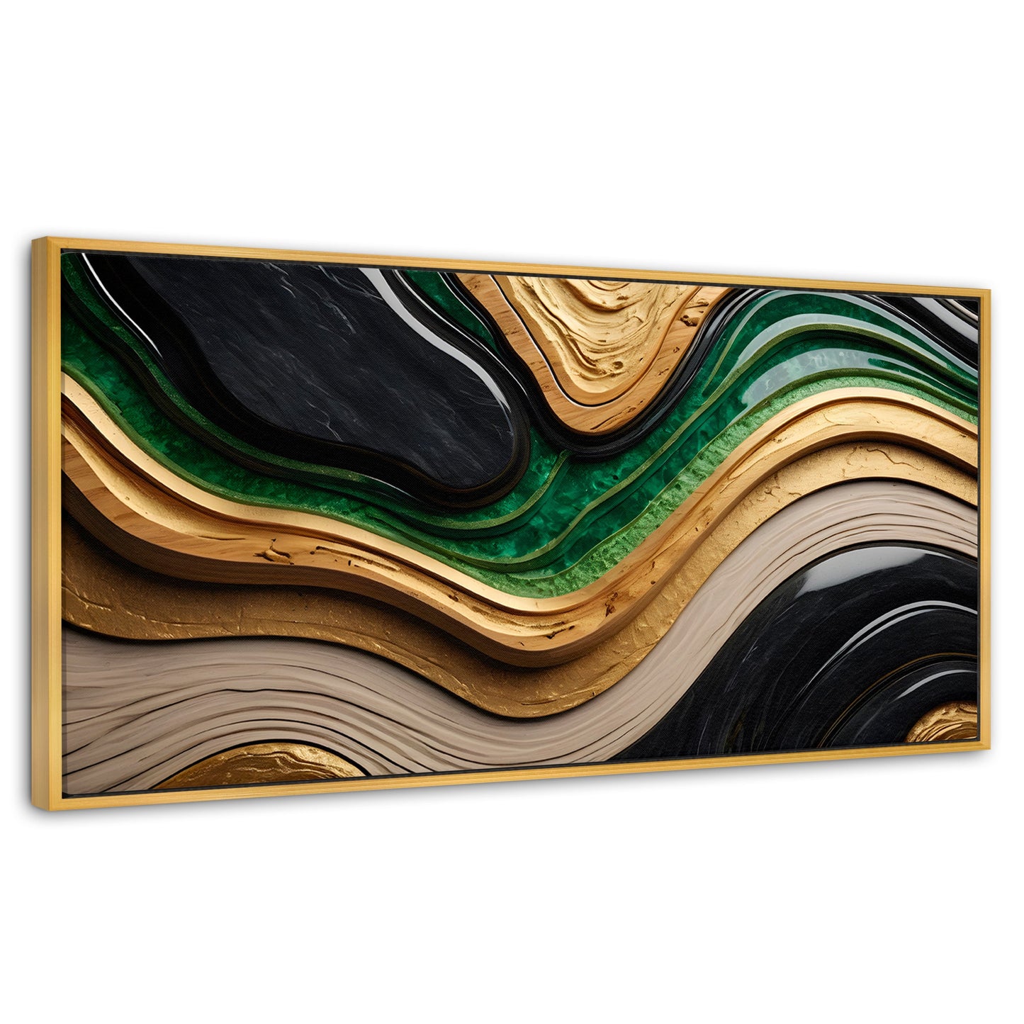 Cuadros Decorativos Canvas Revolution | Rio Abstracto Jade | Panoramico | Portada