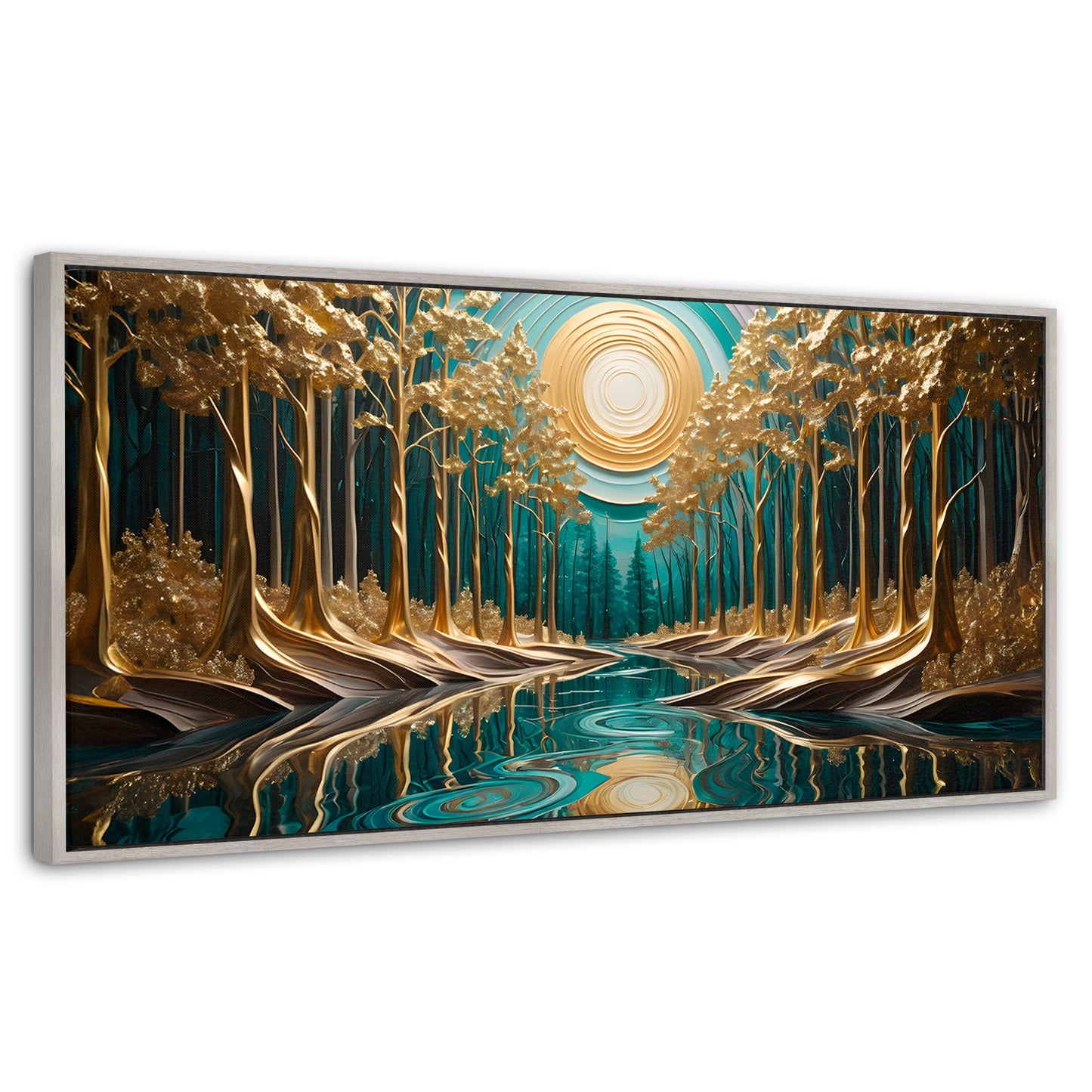 Cuadros Decorativos Canvas Revolution | Rio Calma Dorado | Panoramico | Portada