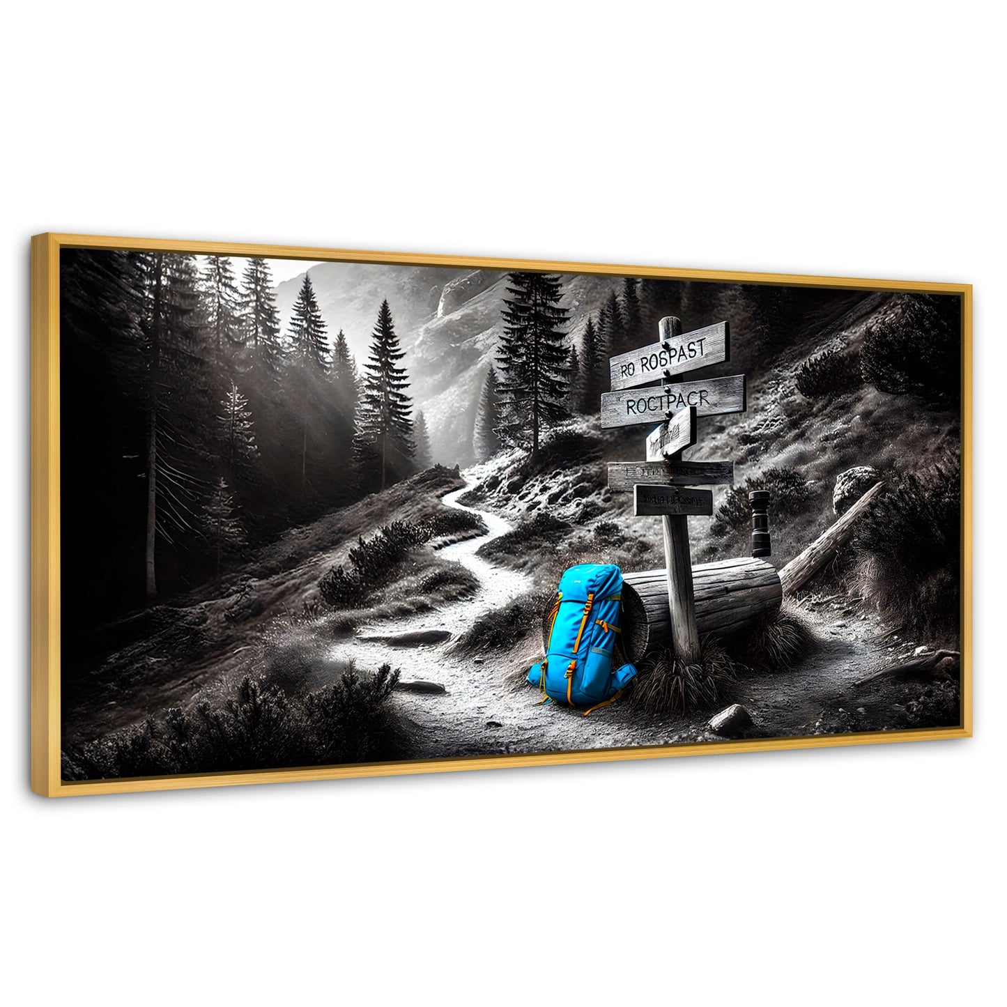 Cuadros Decorativos Canvas Revolution | Rumbo Al Bosque | Panoramico | Portada | Marco Madera