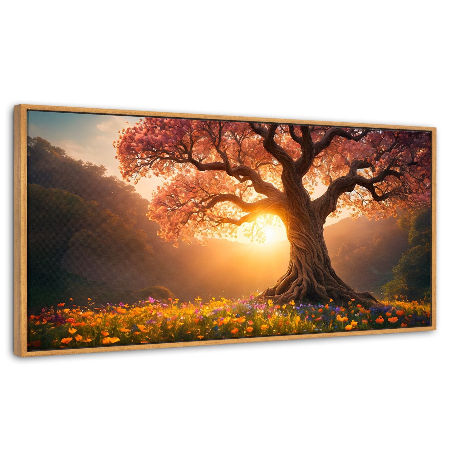 Cuadros Decorativos Canvas Revolution | Serenidad Floral | Panoramico | Portada | Marco Madera