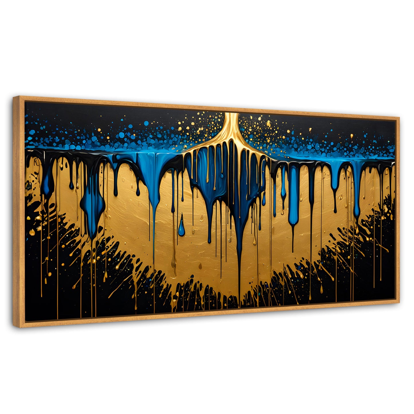 Cuadros Decorativos Canvas Revolution | Sinfonia Dorada | Panoramico | Portada | Marco Negro