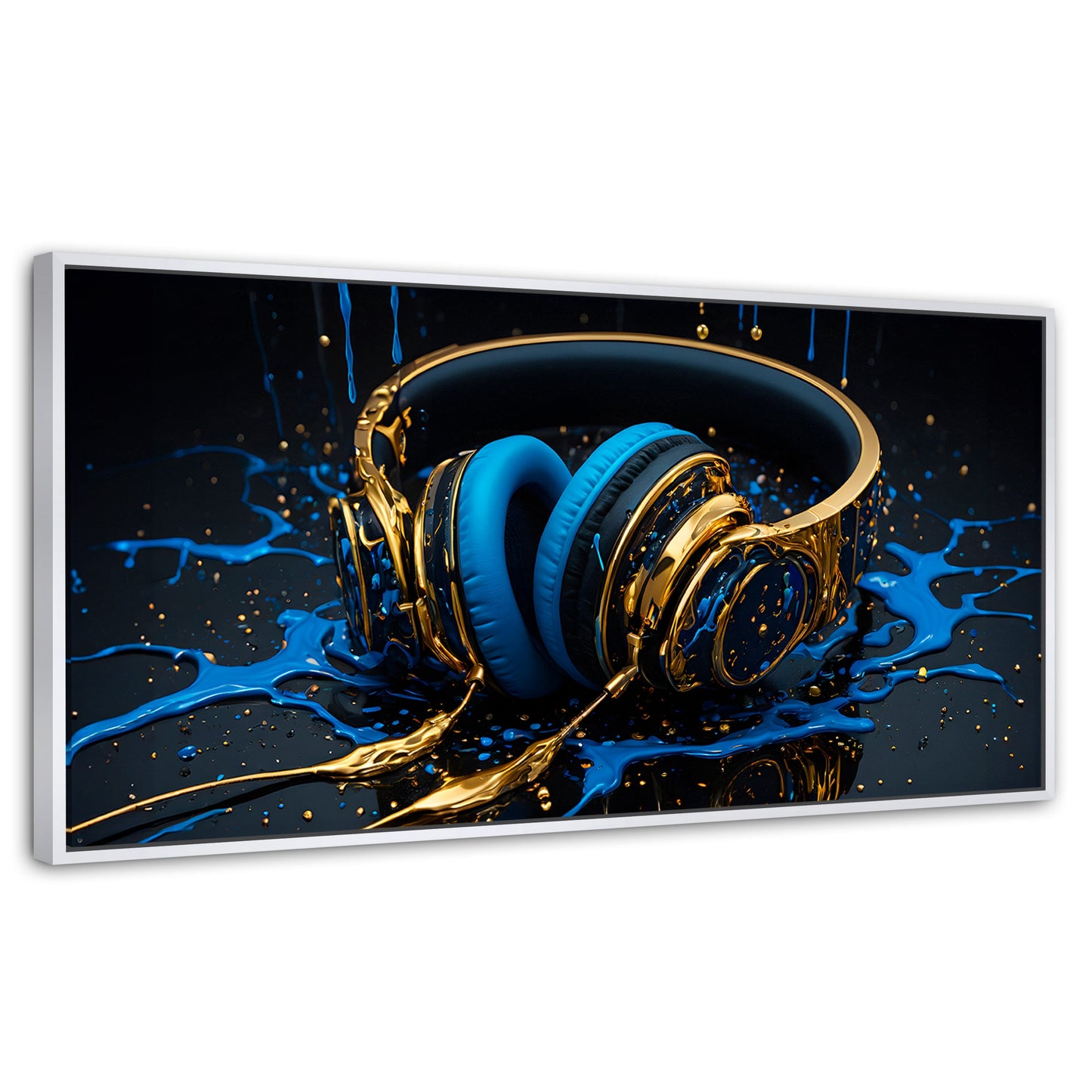 Cuadros Decorativos Canvas Revolution | Sinfonia Liquida | Panoramico | Portada | Marco Dorado