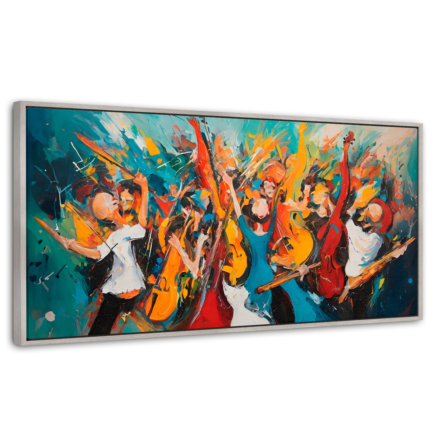 Cuadros Decorativos Canvas Revolution | Sinfonia Vibrante | Panoramico | Portada | Marco Plateado