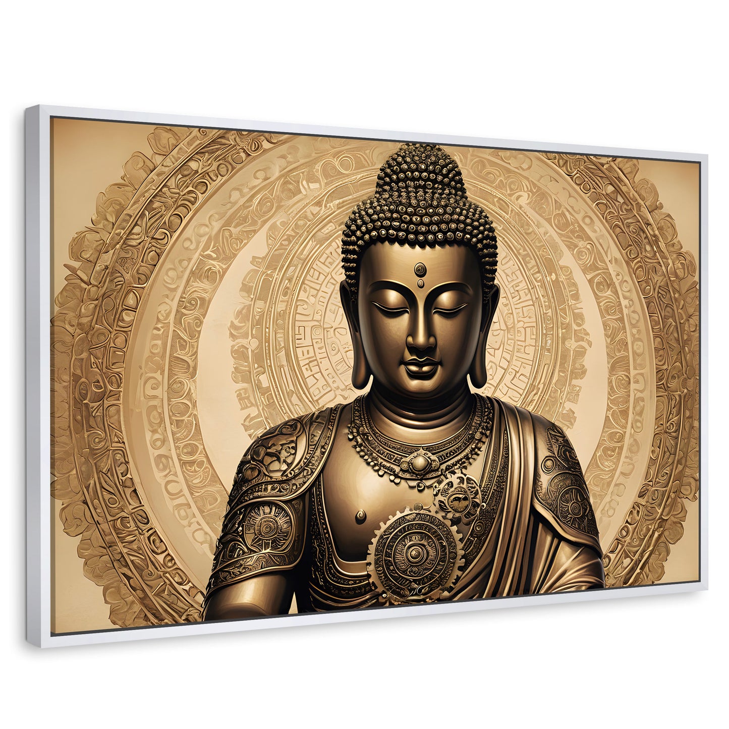 Cuadros Decorativos Canvas Revolution | Trascender Dorado | Rectangular | Portada | Marco Blanco
