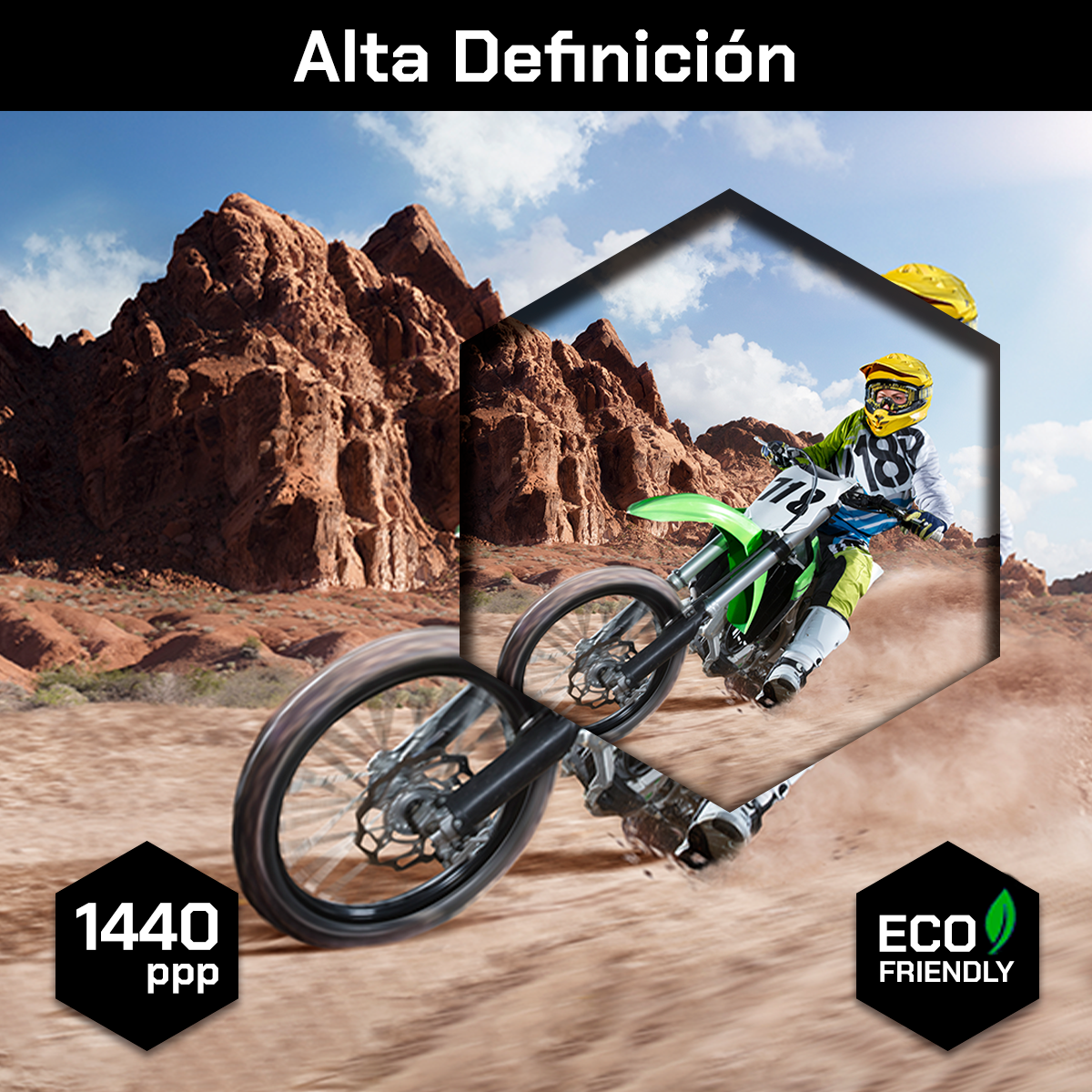 Motocross Verde Corriendo