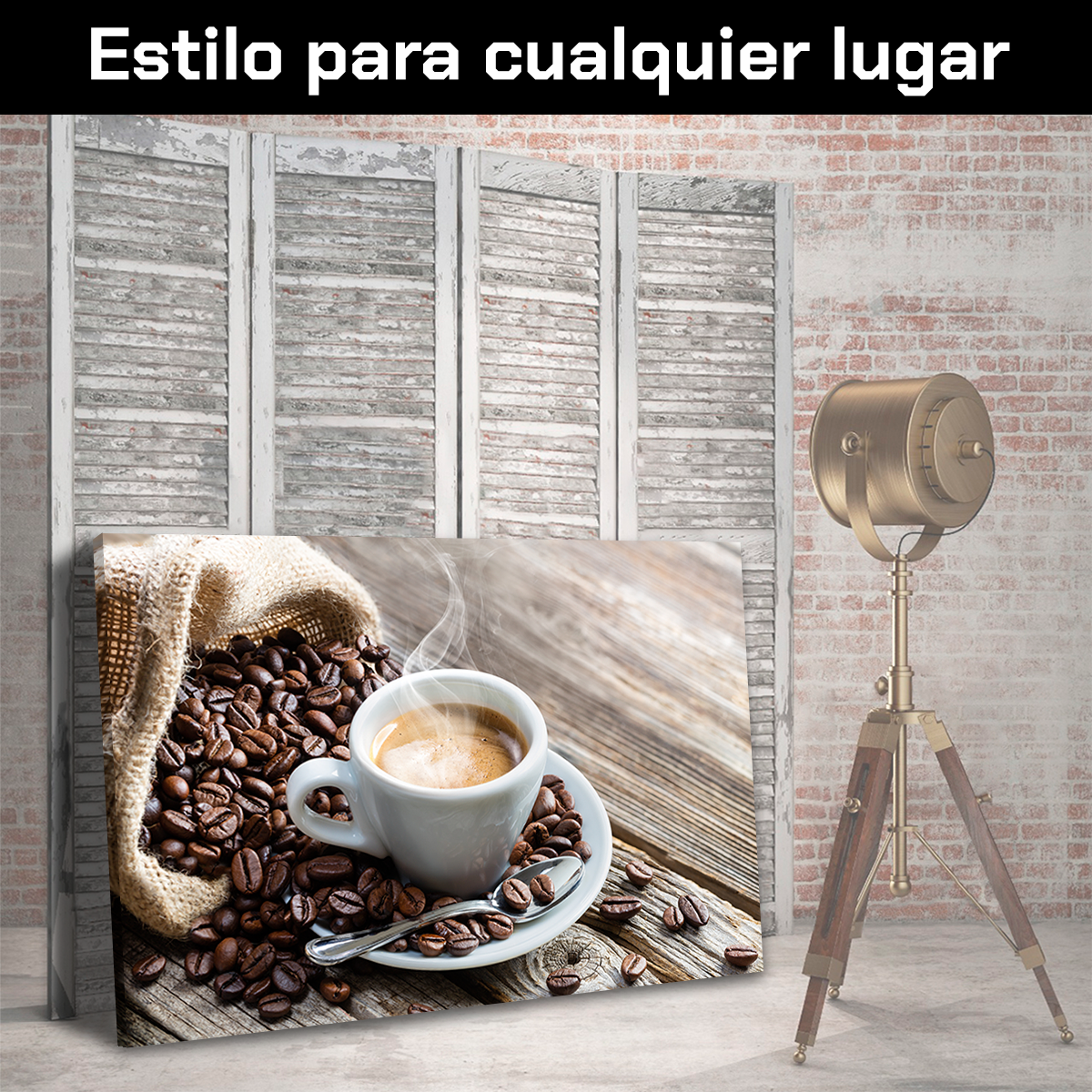 Café Caliente Sobre Costal Y Mesa