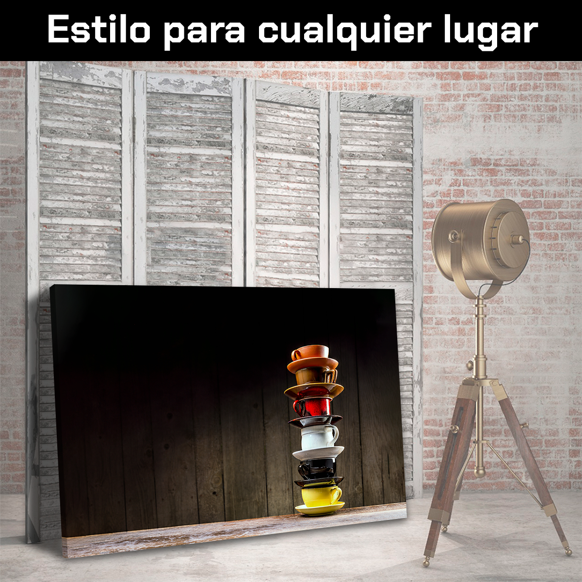 Café En Tazas De Colores Apiladas