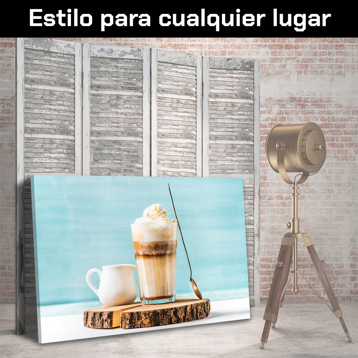 Café Latte Macchiato En Fondo Azul