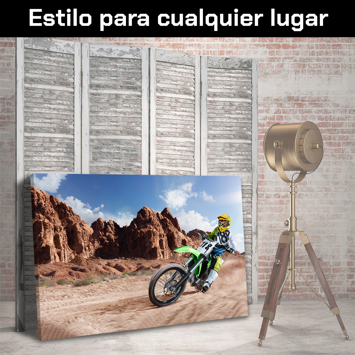 Motocross Verde Corriendo