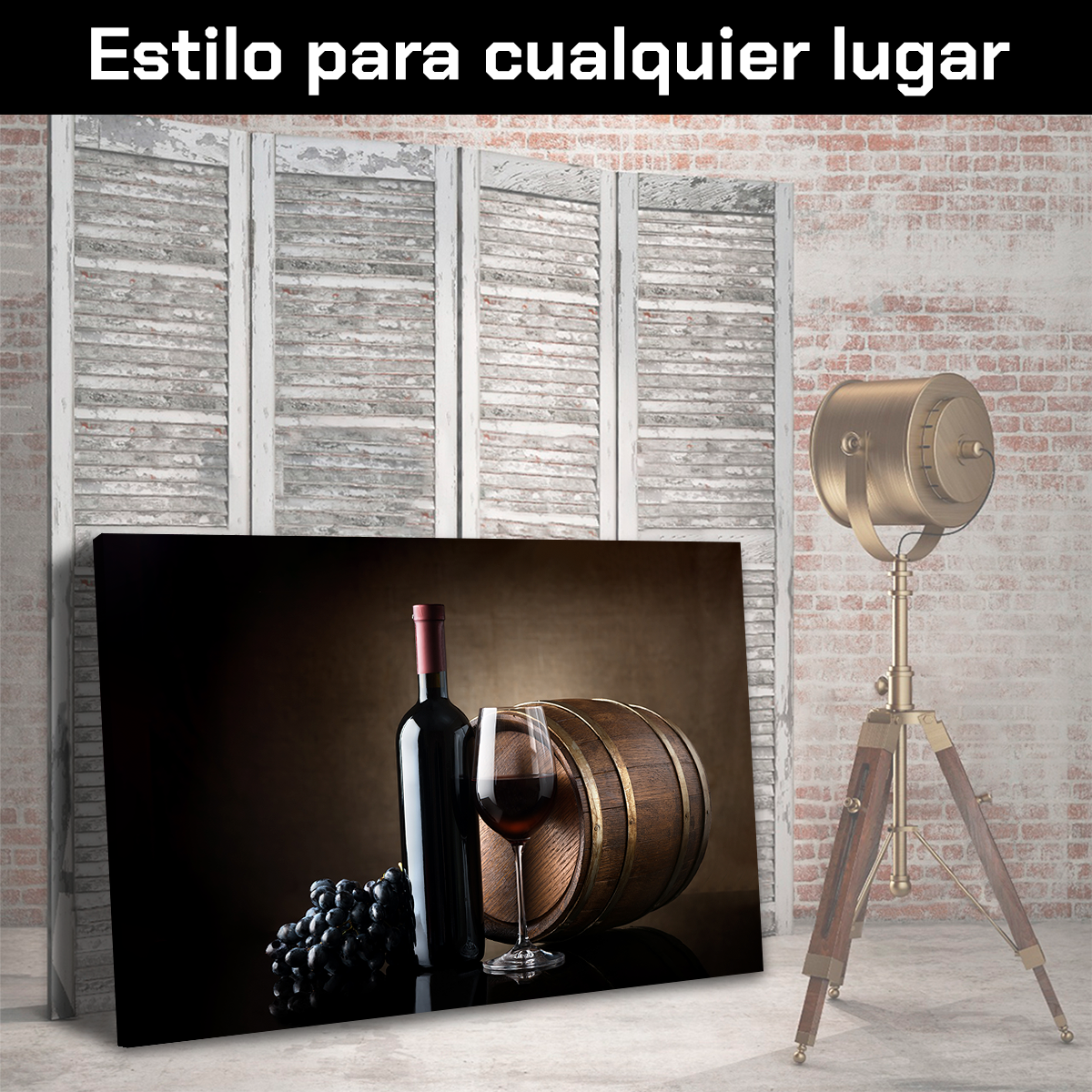 Vino Tinto Uvas Y Barril De Madera