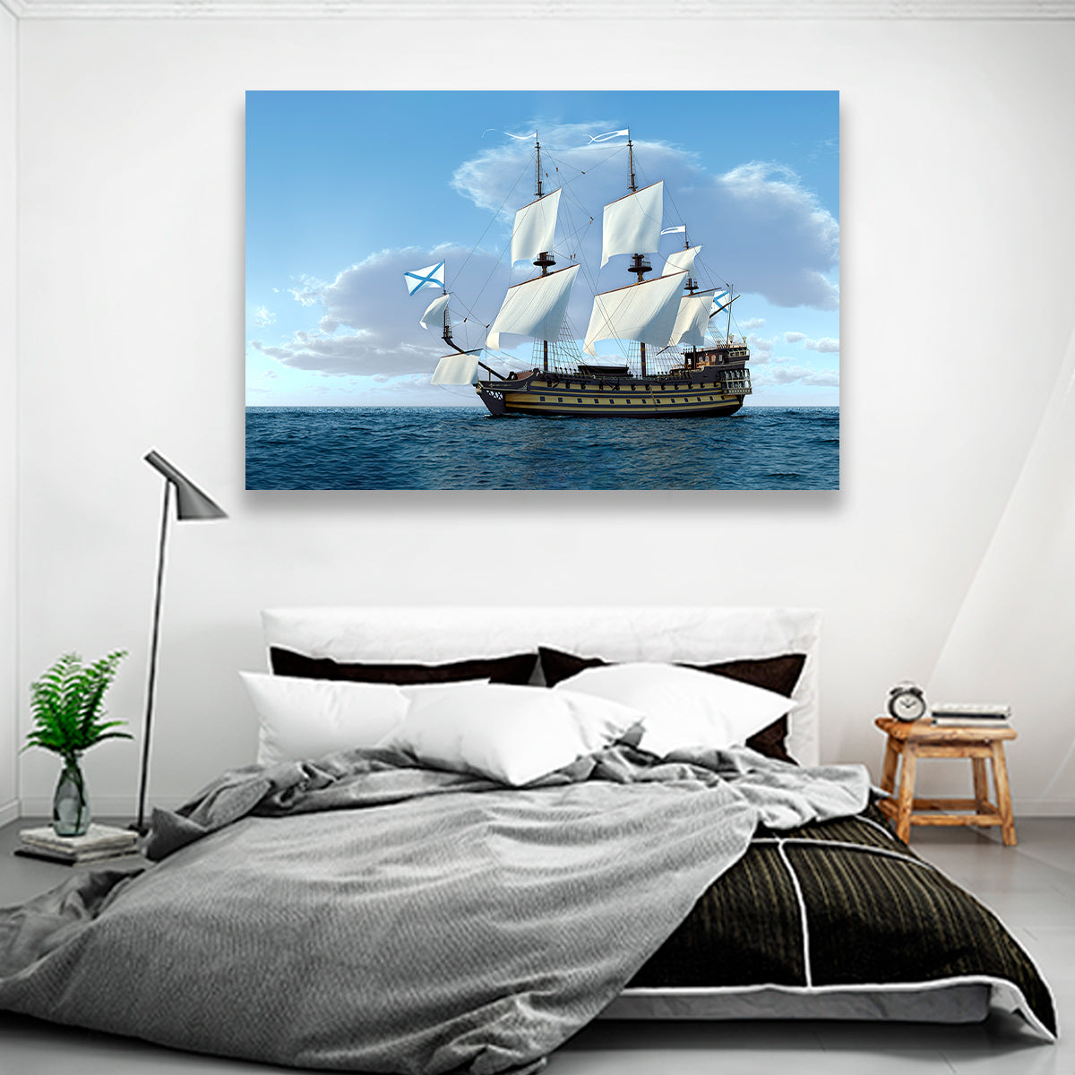 Barcos Velero En Altamar Azul