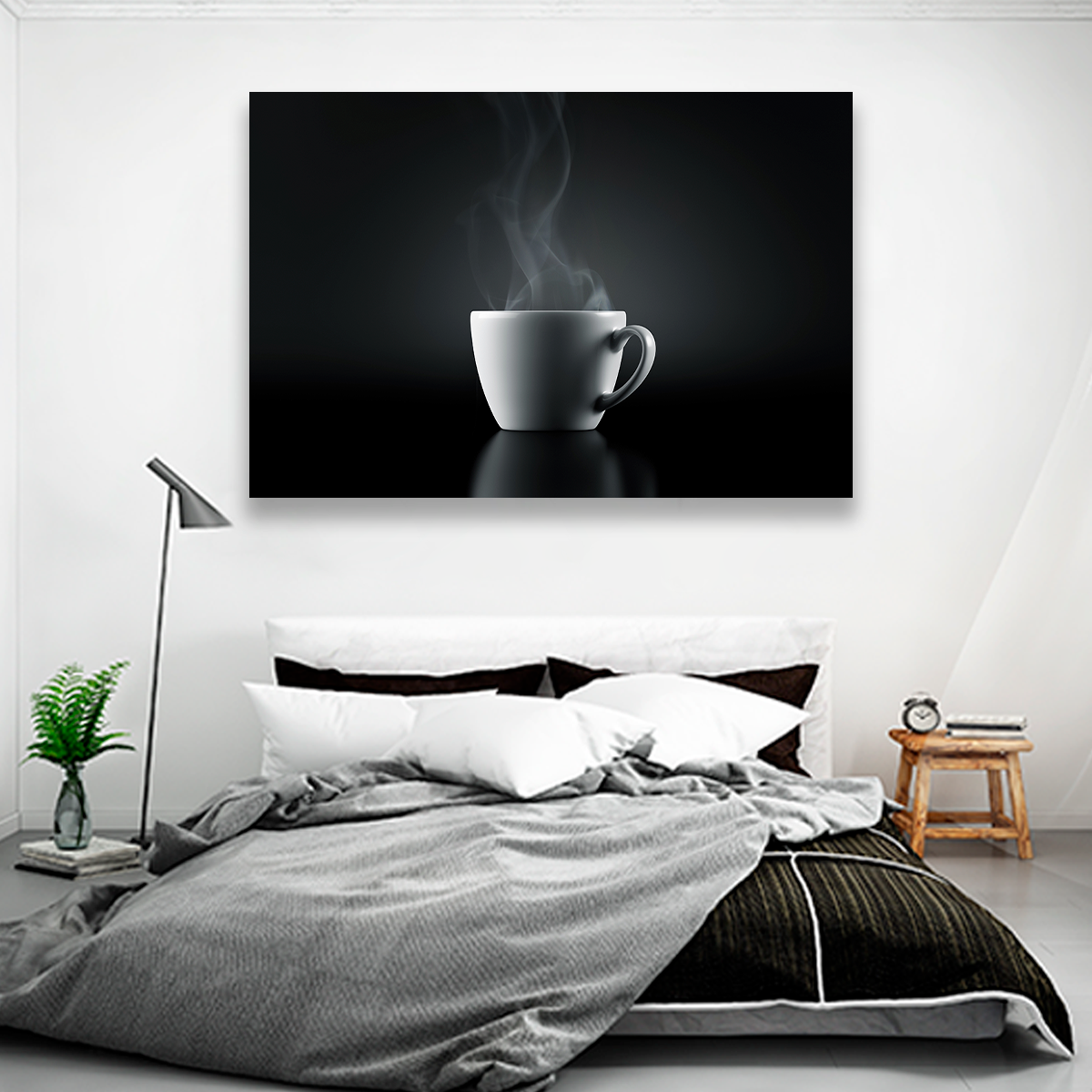 Café Caliente En Fondo Negro