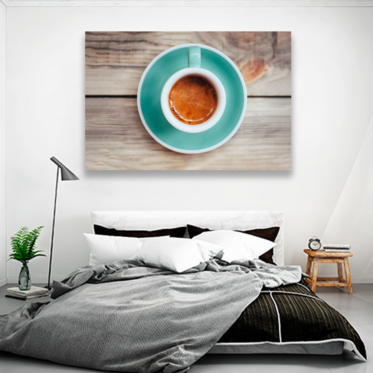 Café Caliente En Taza Y Plato Azul