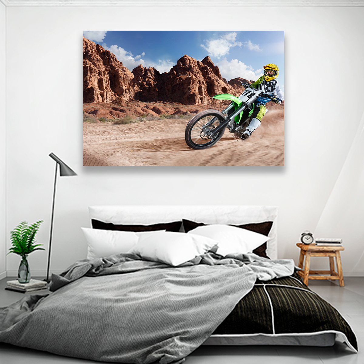 Motocross Verde Corriendo