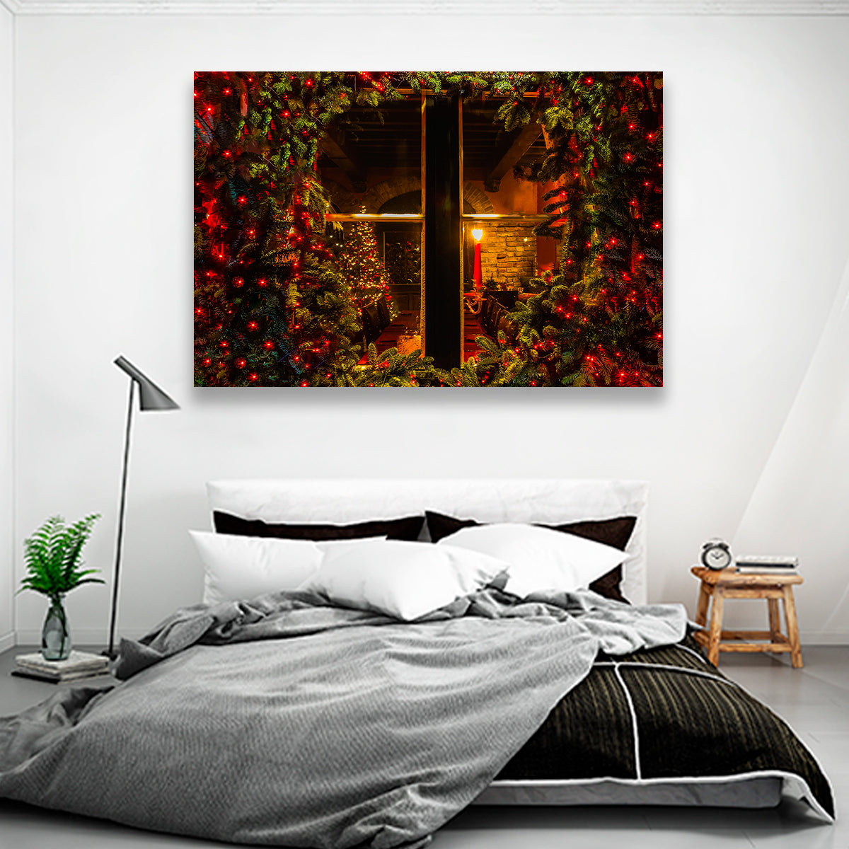 Ventana De Hogar Navideño