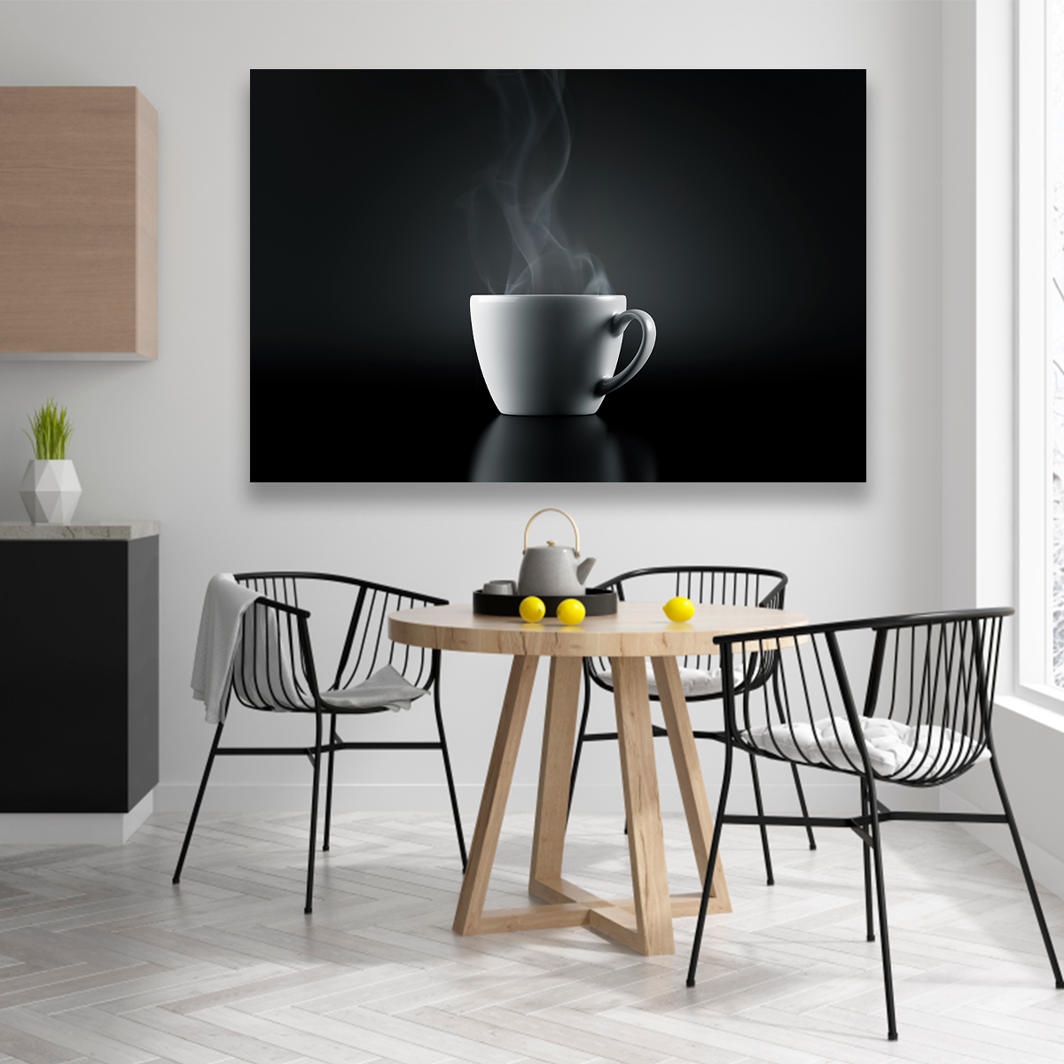 Café Caliente En Fondo Negro