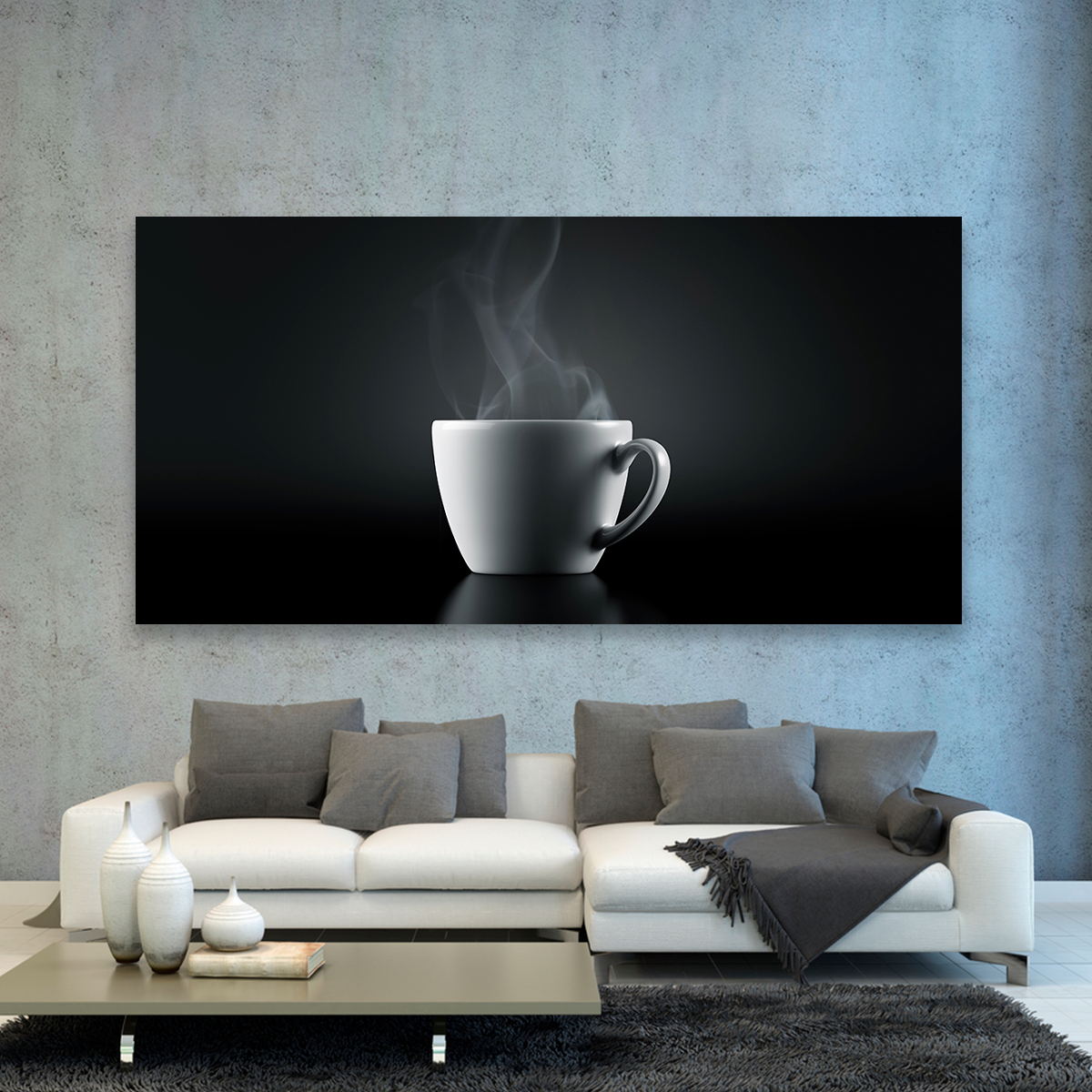 Café Caliente En Fondo Negro