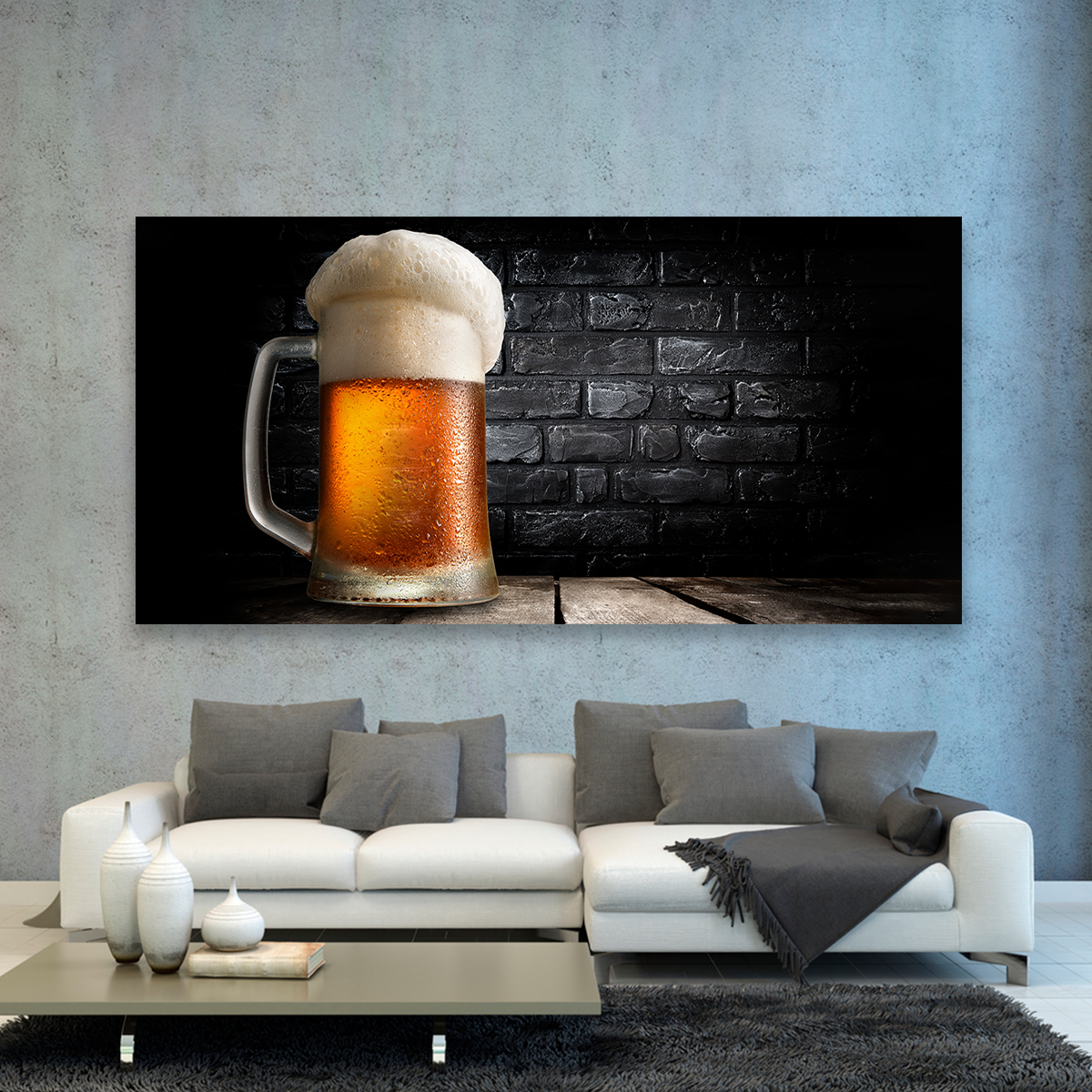 Cerveza Espumosa Con Fondo Negro