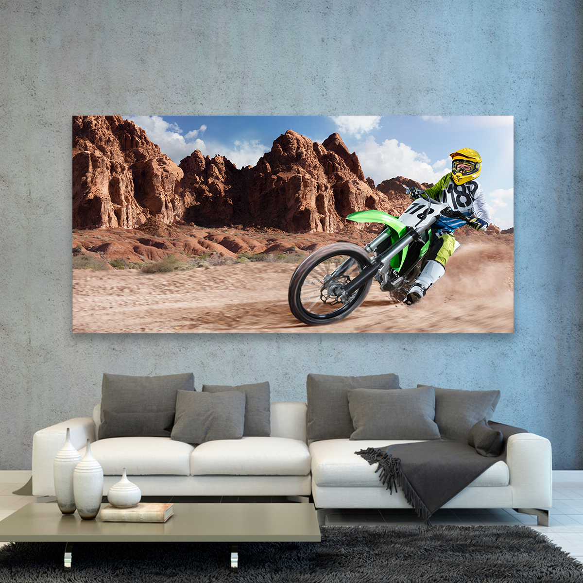 Motocross Verde Corriendo