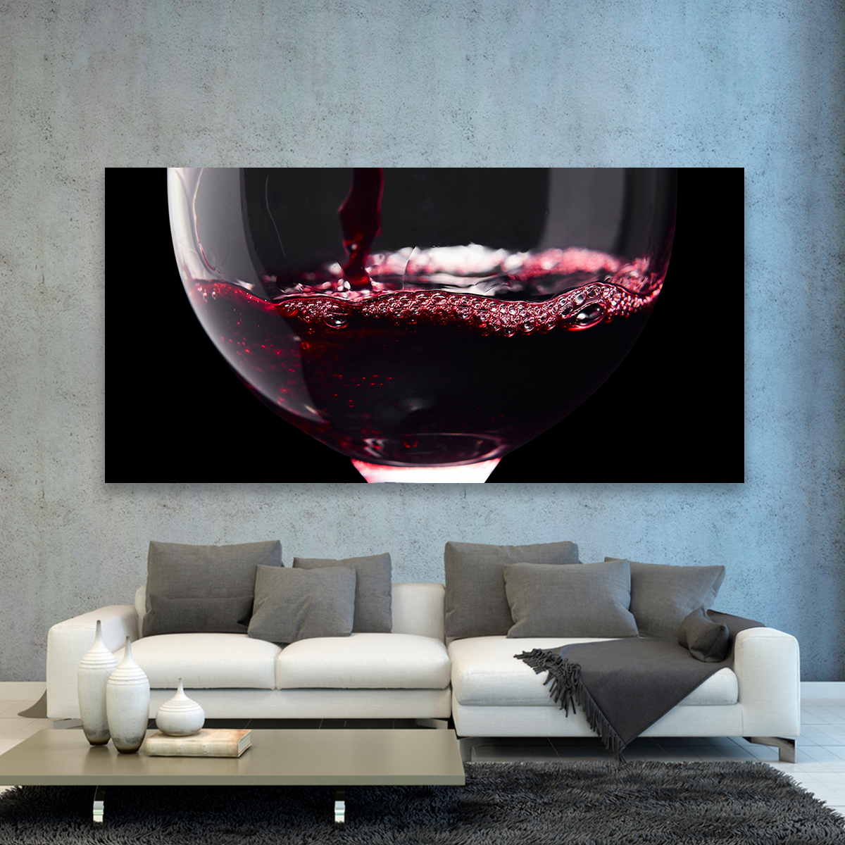 Vino Tinto En Copa Y Fondo Negro
