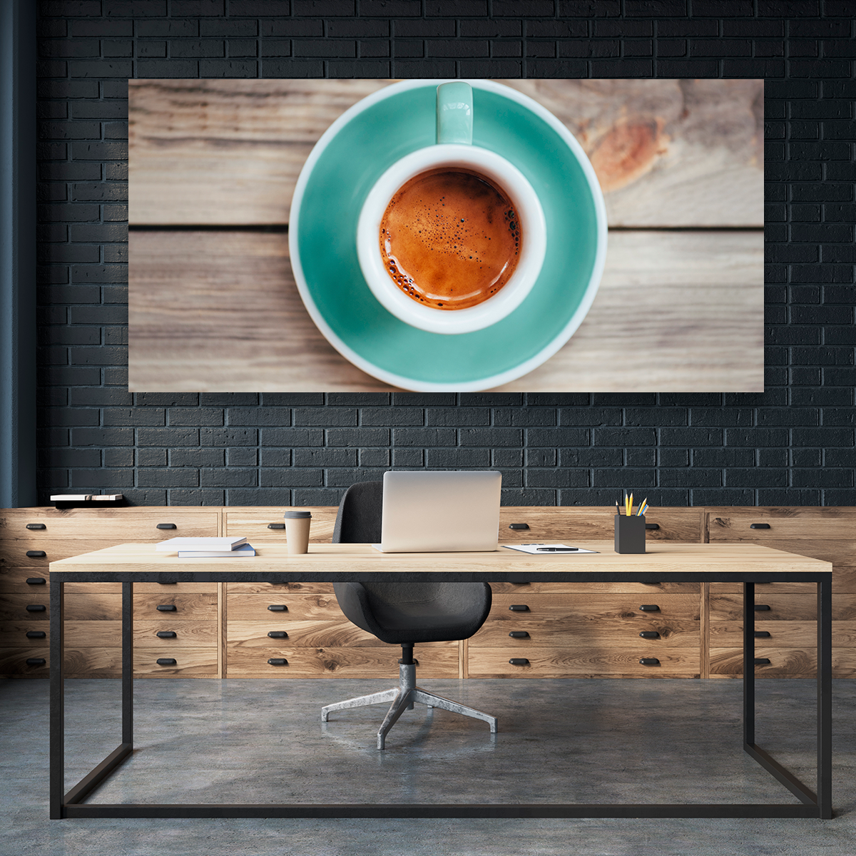 Café Caliente En Taza Y Plato Azul