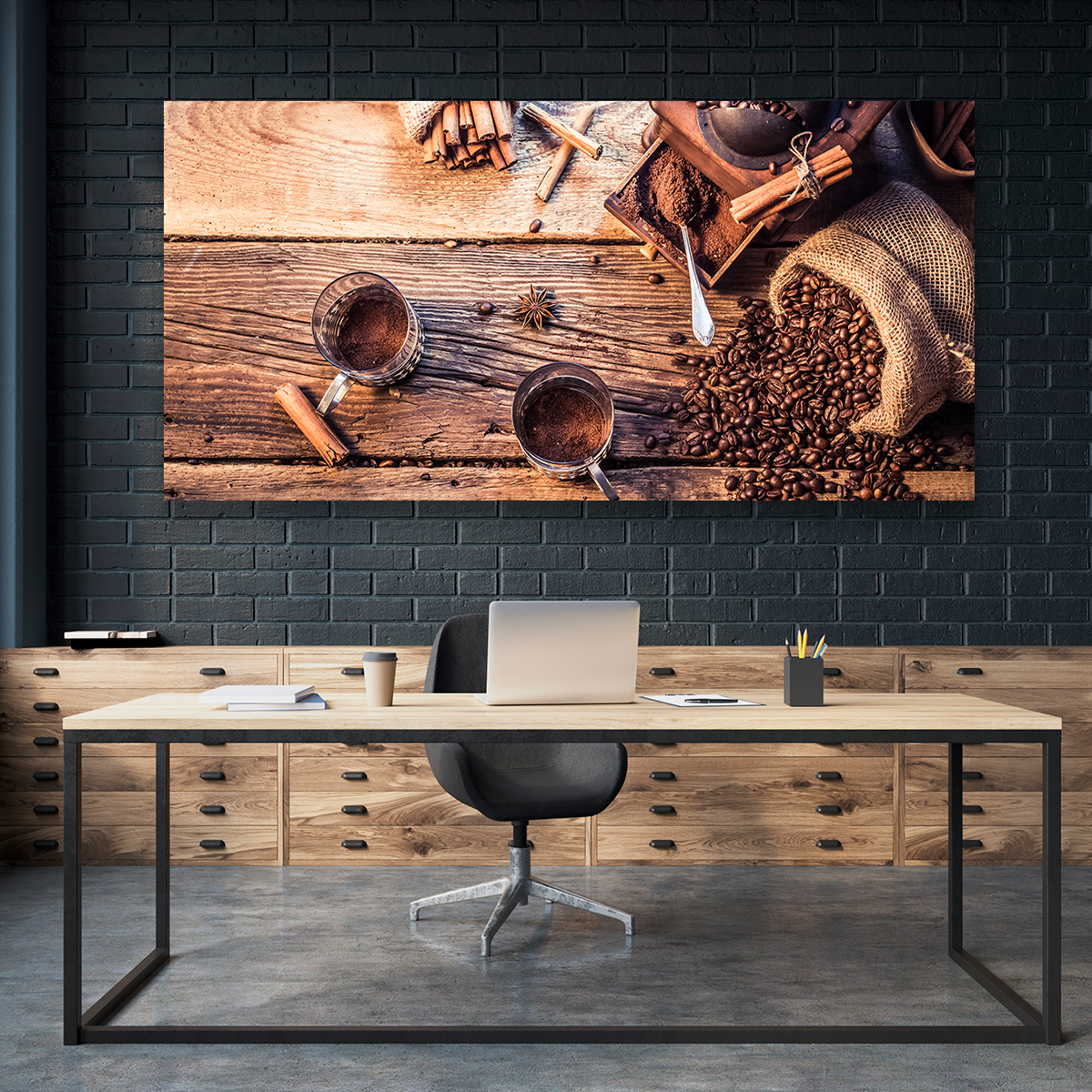 Café En Grano Y Molido Sobre Mesa
