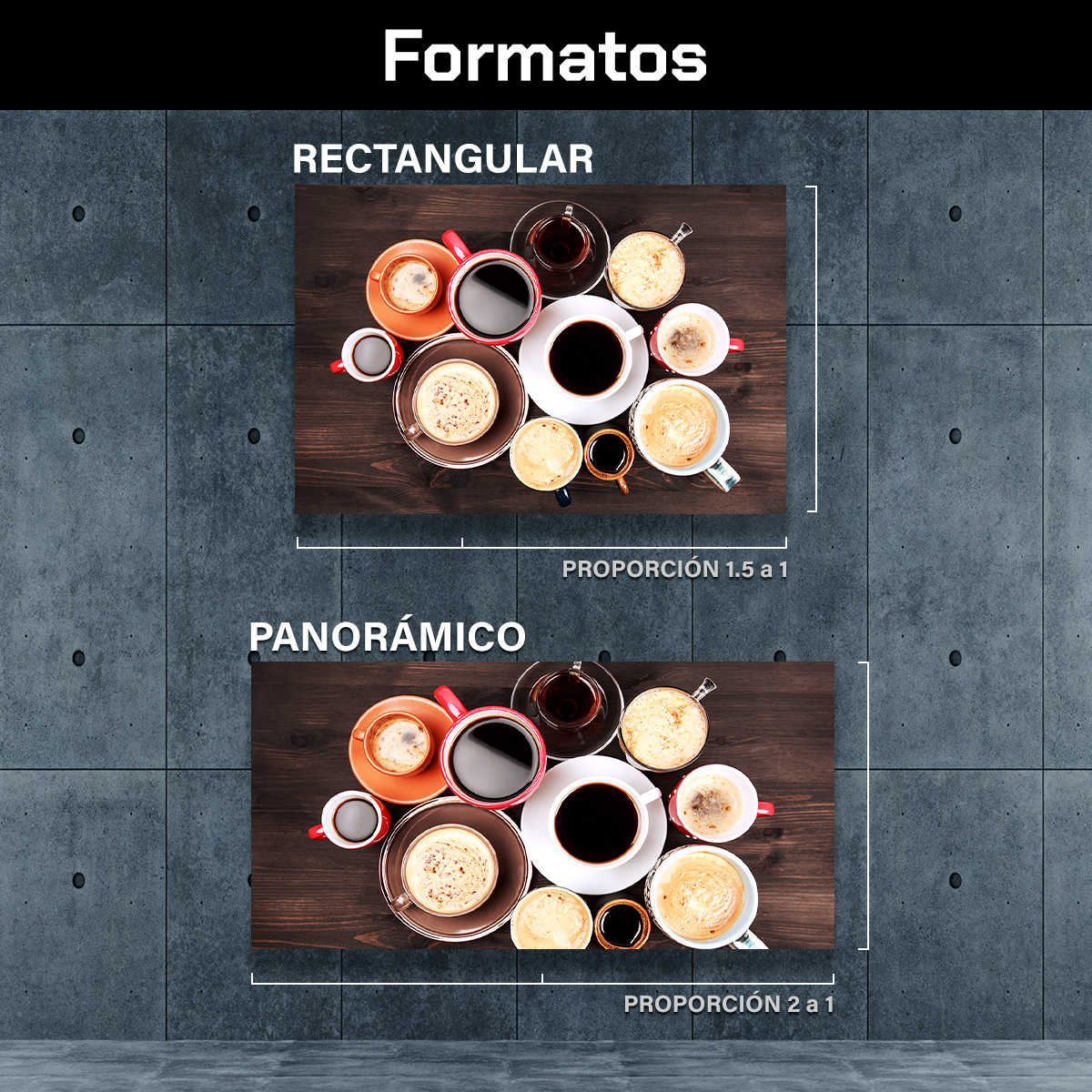 Café En Diferentes Tazas De Colores